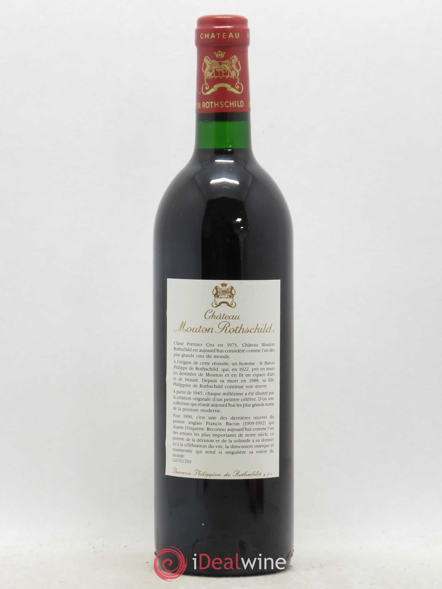 Château Mouton Rothschild 1er Grand Cru Classé 1990 - Lot de 1 bouteille - 1