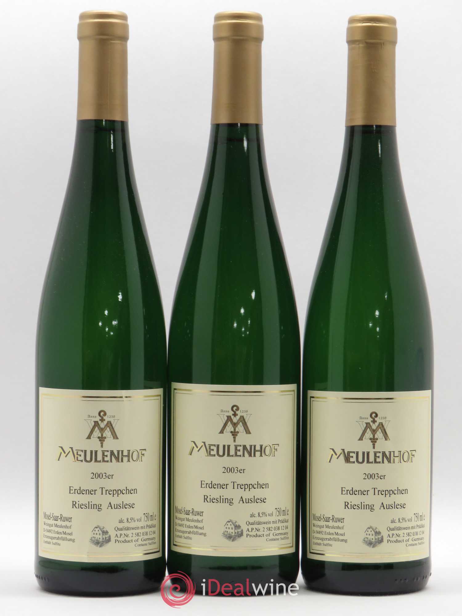 Riesling Auslese Erdener Treppchen Meulenhof 2003 - Lotto di 3 bottiglie - 0
