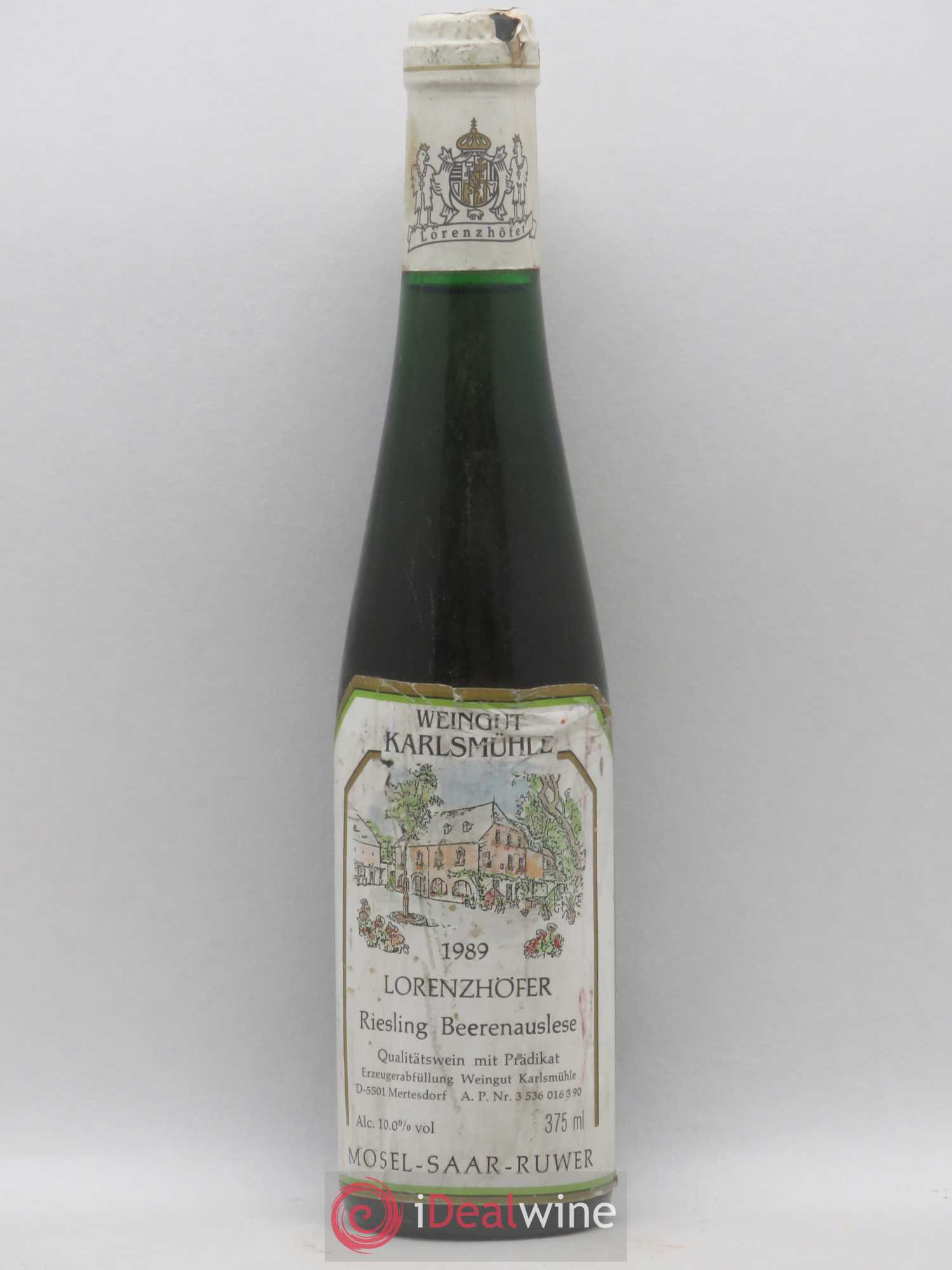Allemagne Mosel-Saar Riesling Beerenauslese Lorenzhöfer Karlsmühle 1989 - Posten von 1 Demi-Flasche - 0