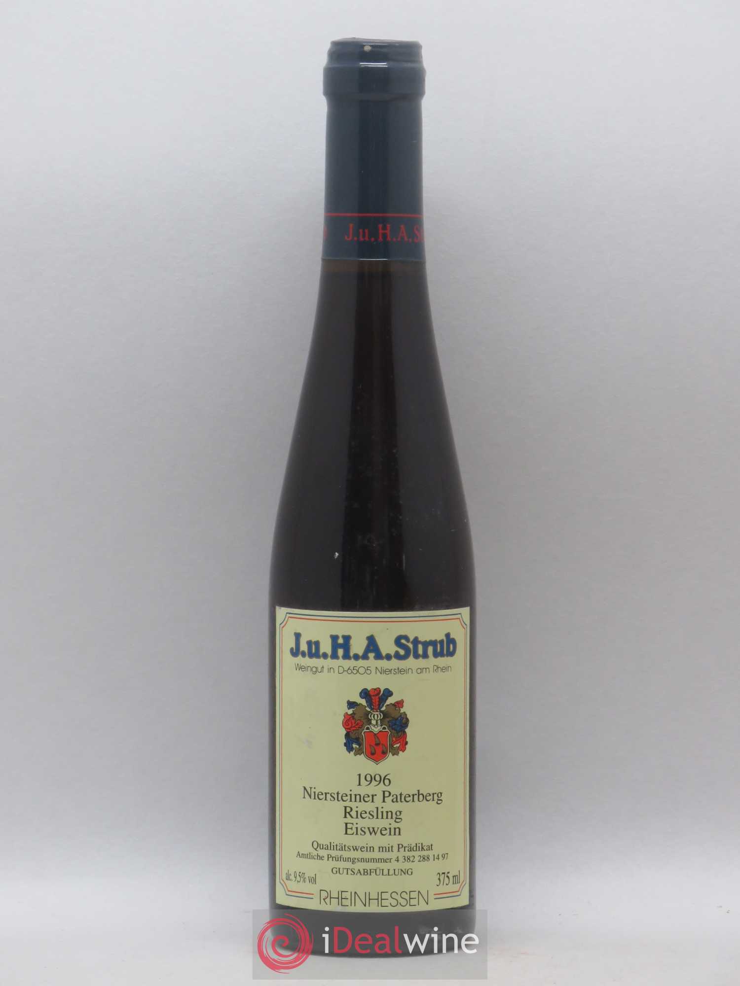 Allemagne Rheinhessen Riesling Eiswein Niersteiner Paterberg J. u. H.A. Strub 1996 - Posten von 1 Demi-Flasche - 0