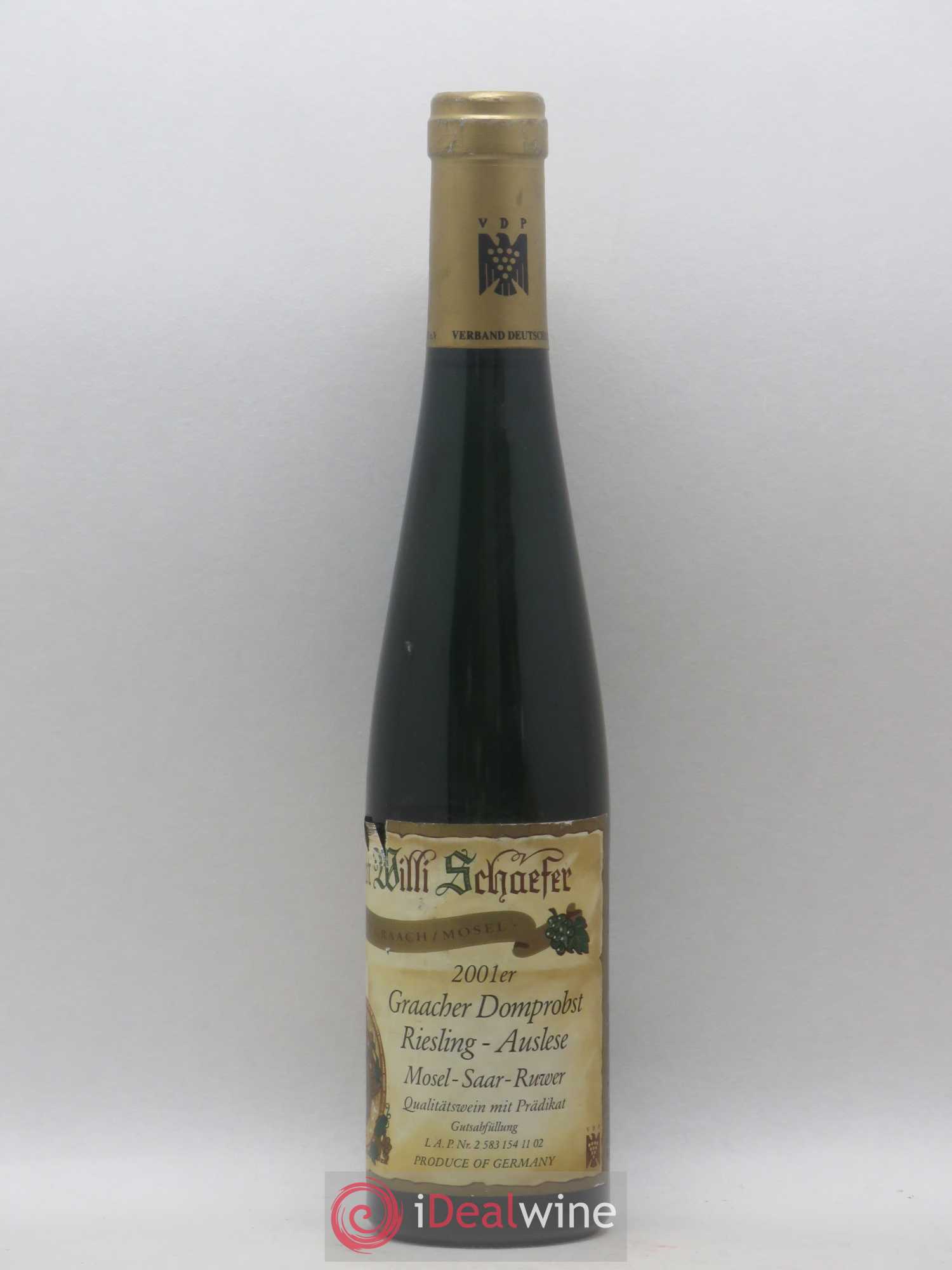 Riesling Willi Schaefer Graacher Domprobst Auslese 2001 - Posten von 1 Demi-Flasche - 0