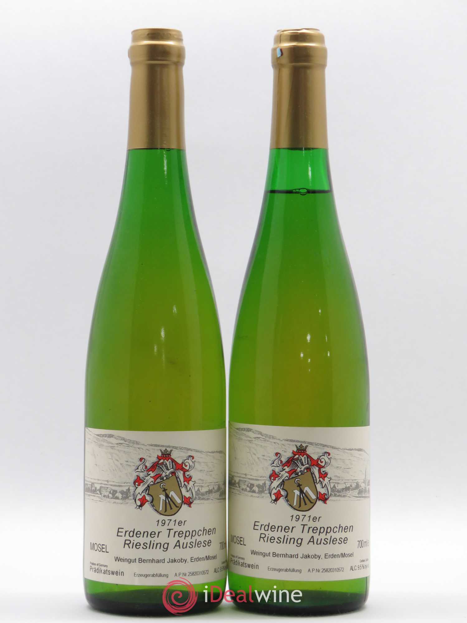 Riesling Auslese Erdener Treppchen Bernhard Jakoby 1971 - Lotto di 2 bottiglie - 0