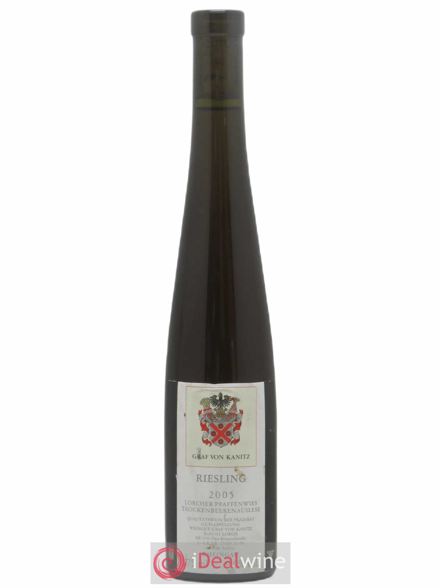 Allemagne Rheingau Riesling Trockenbeerenauslese Lorcher Pfaffenwies Graf von Kanitz 2005 - Posten von 1 Demi-Flasche - 0