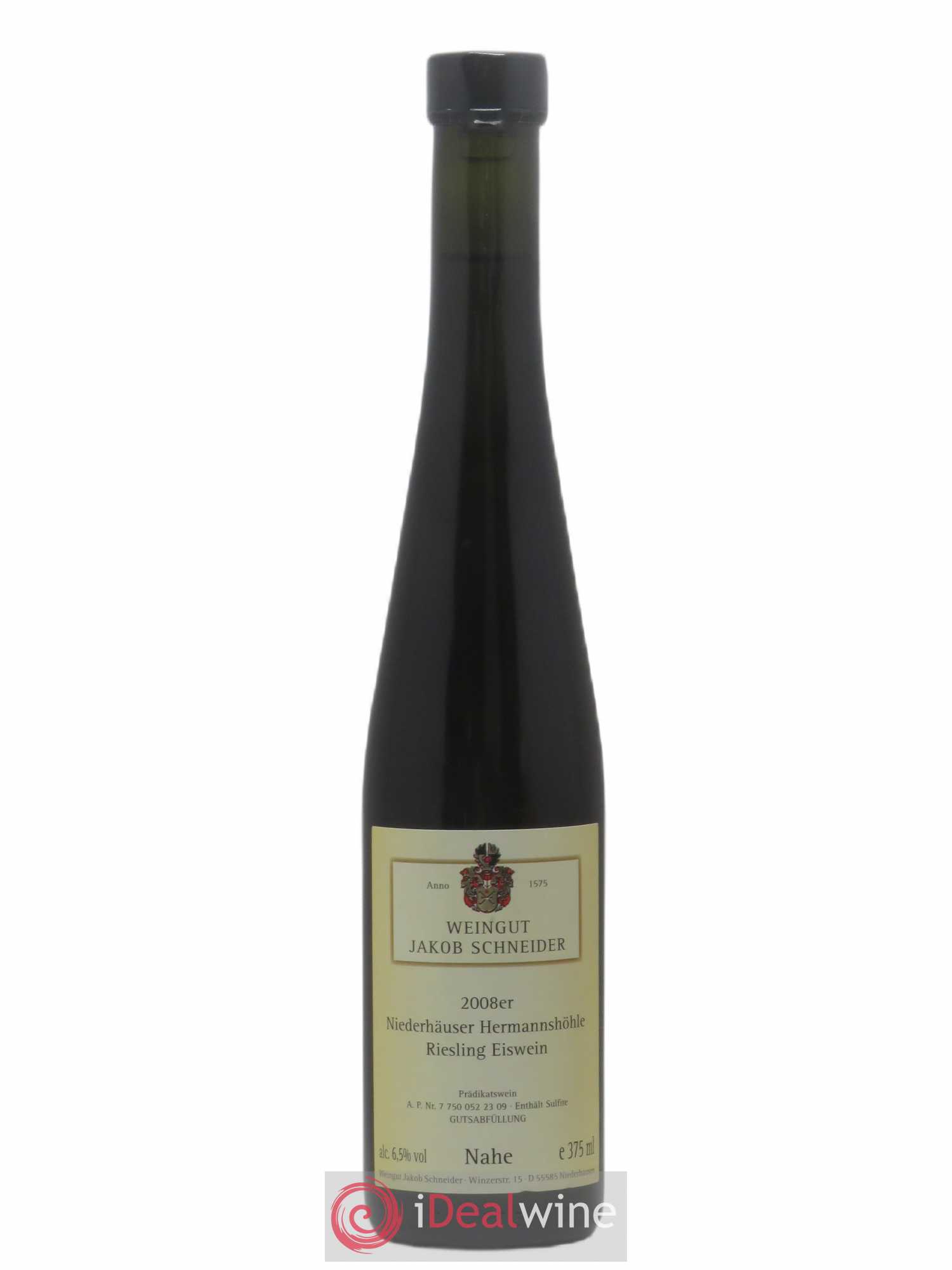 Allemagne Nahe Riesling Eiswein Niederhäuser Hermannshöhle J. Schneider 2008 - Posten von 1 Demi-Flasche - 0