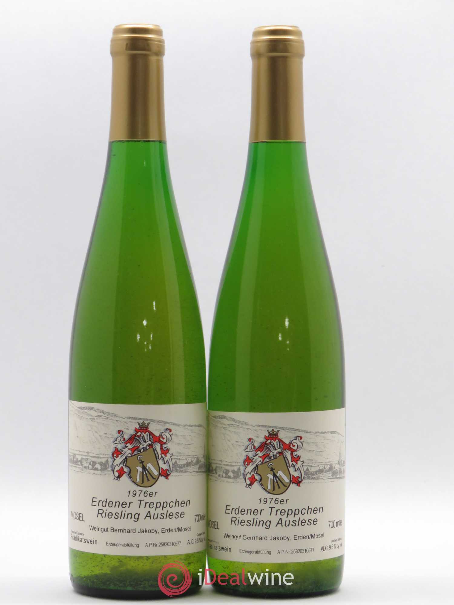 Riesling Auslese Erdener Treppchen Bernhard Jakoby 1976 - Lotto di 2 bottiglie - 0