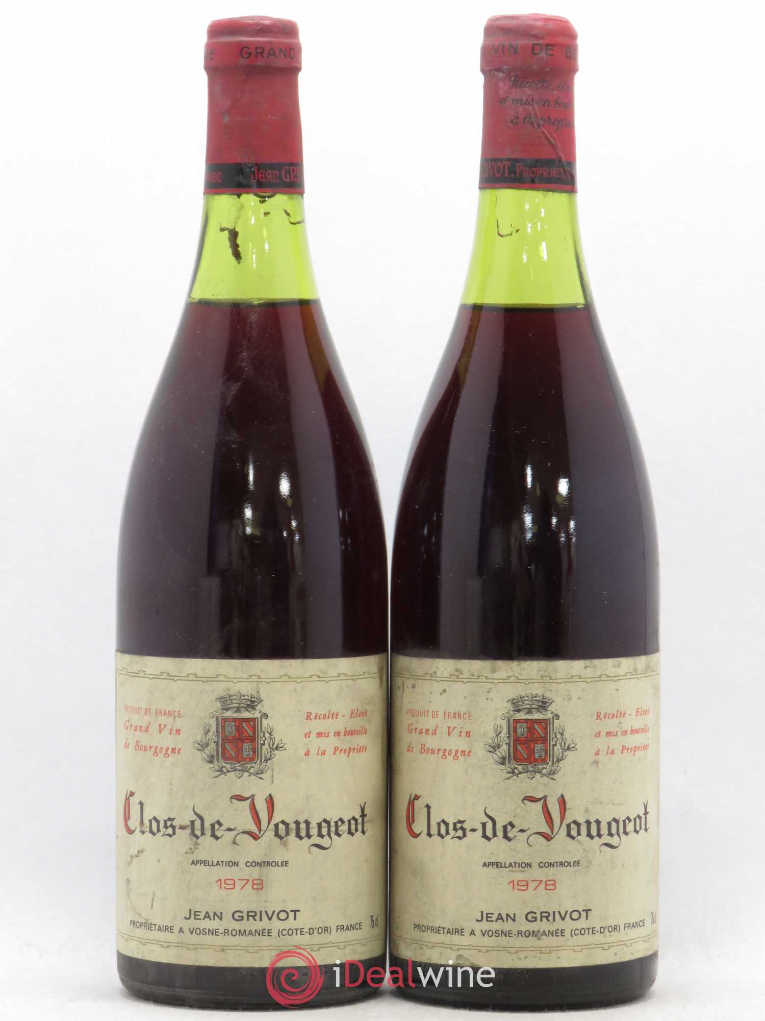 Clos de Vougeot Grand Cru Jean Grivot 1978 - Lot de 2 bouteilles - 0