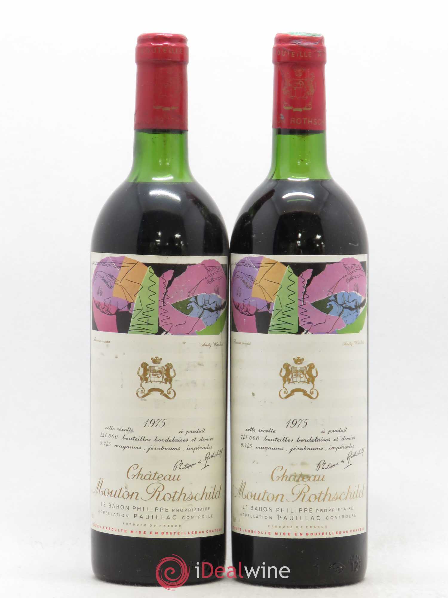 Château Mouton Rothschild 1er Grand Cru Classé 1975 - Lot de 2 bouteilles - 0