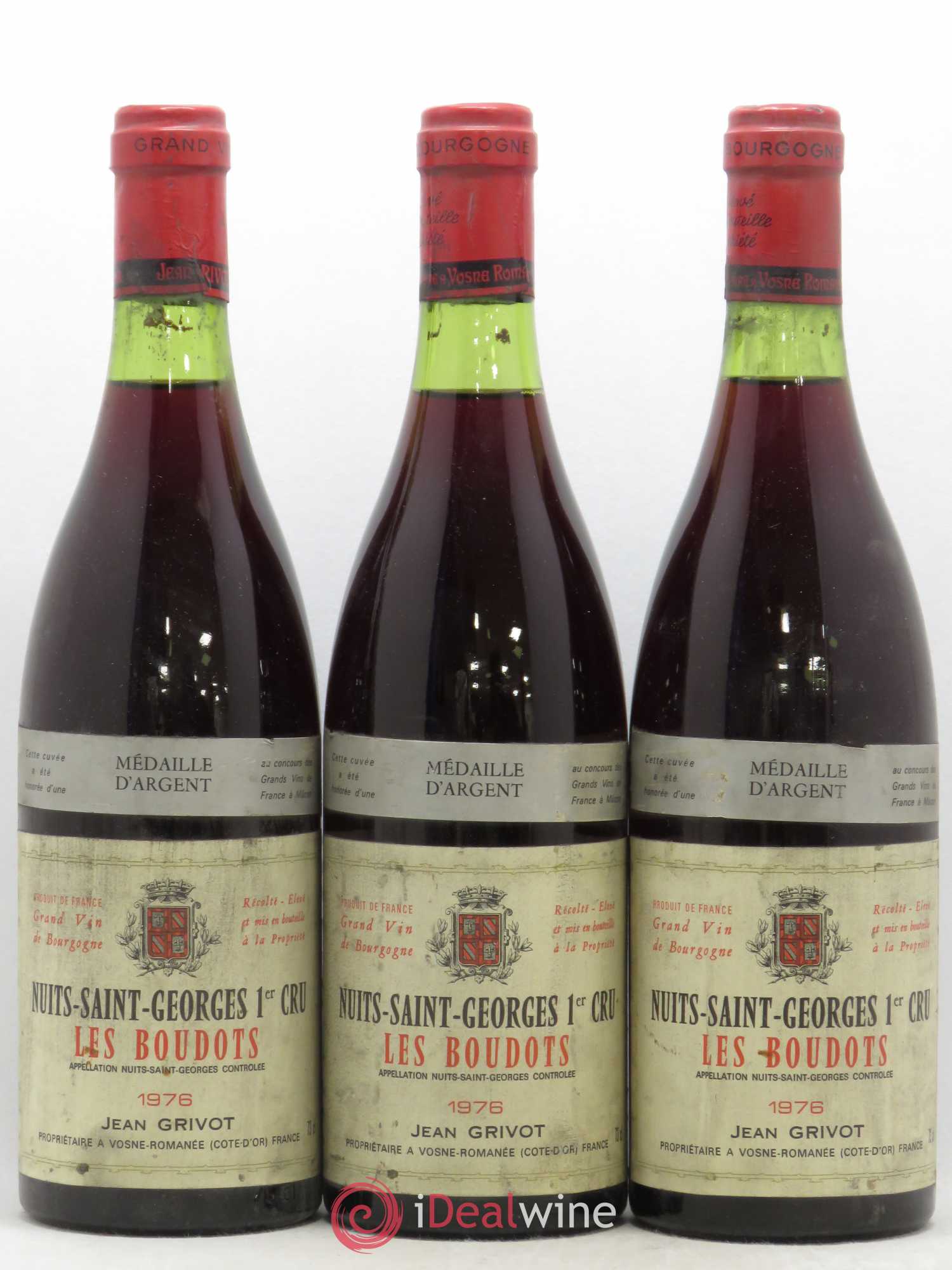 Nuits-Saint-Georges 1er Cru Aux Boudots Jean Grivot 1976 - Lot de 3 bouteilles - 0