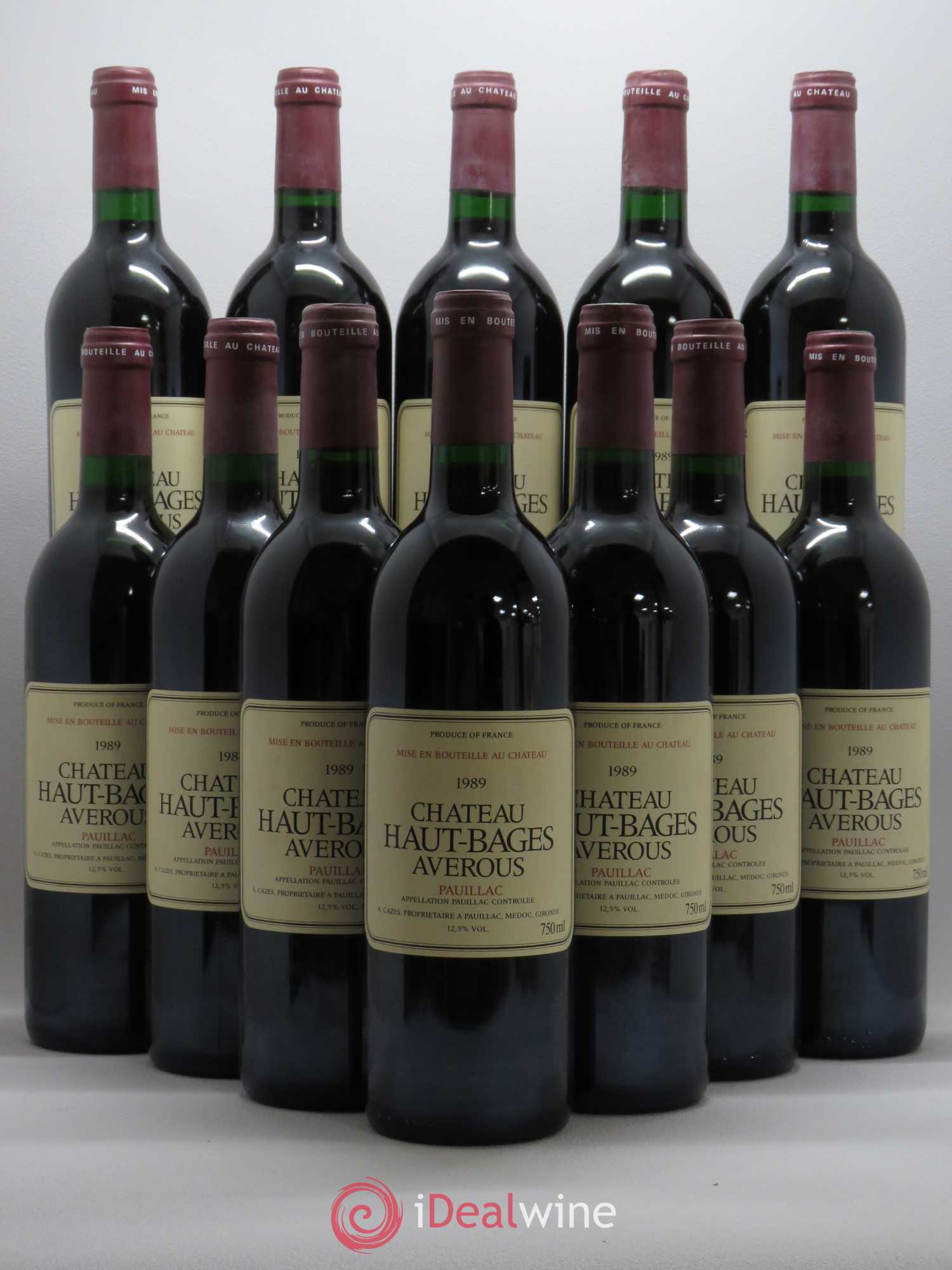 Château Haut Bages Averous Cru Bourgeois 1989 - Lot de 12 bouteilles - 0