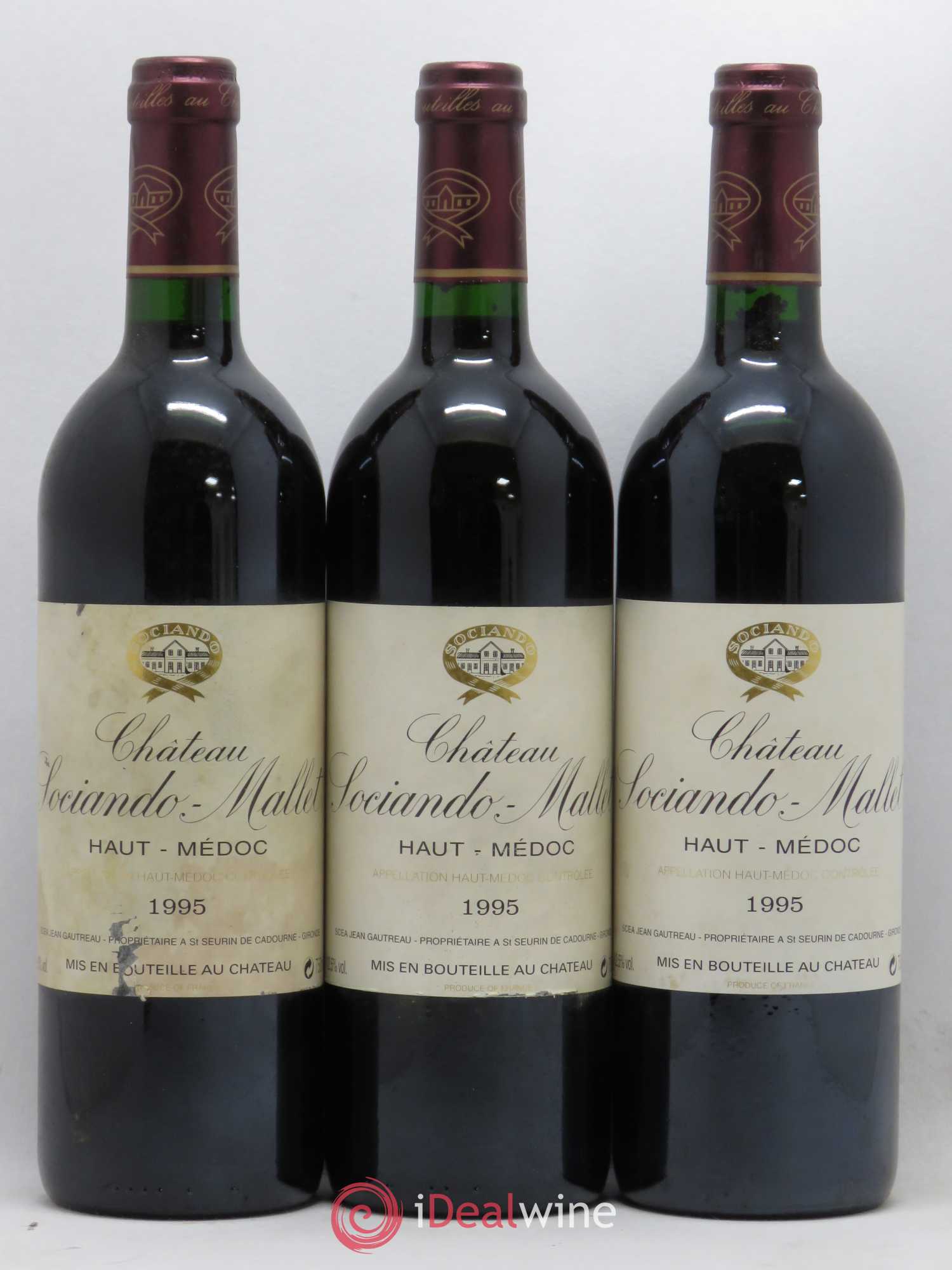Château Sociando Mallet 1995 - Lot de 12 bouteilles - 1