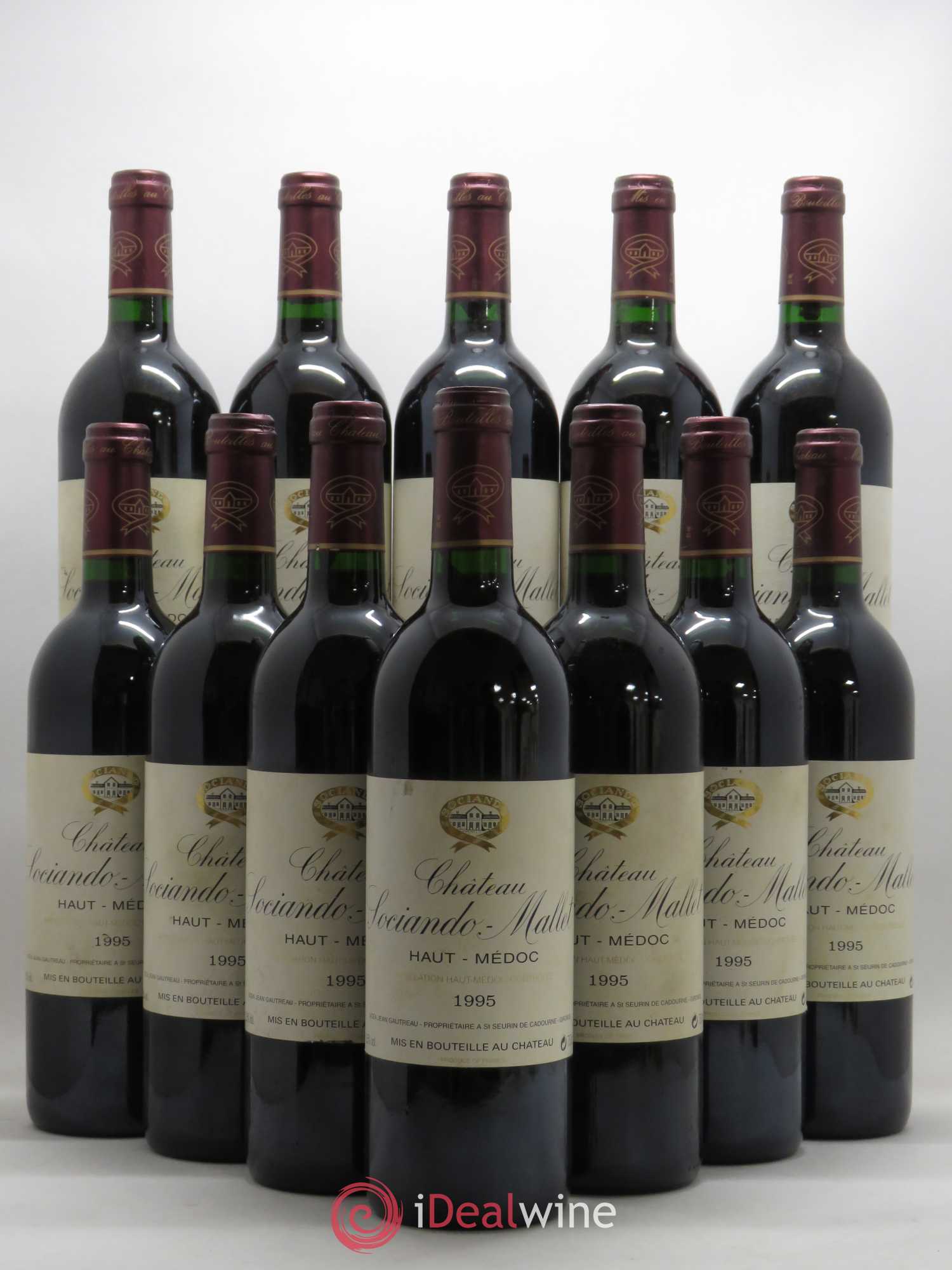 Château Sociando Mallet 1995 - Lot de 12 bouteilles - 0