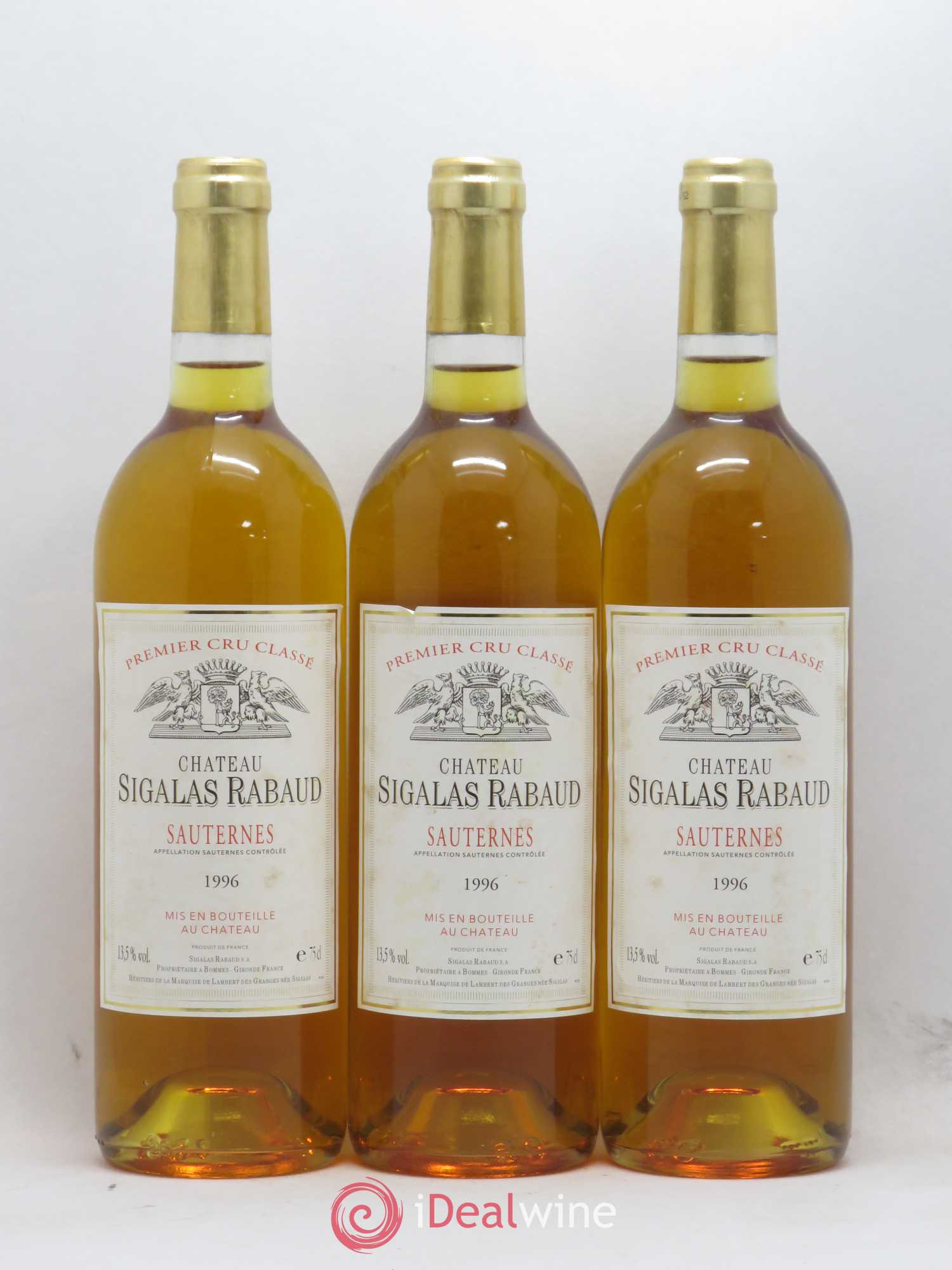 Château Sigalas Rabaud 1er Grand Cru Classé 1996 - Lotto di 12 bottiglie - 1
