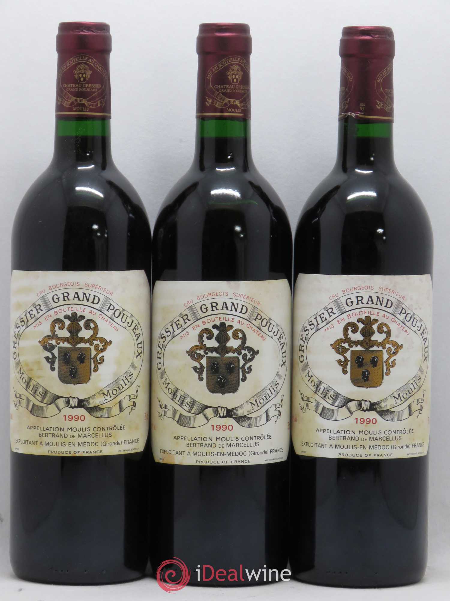Château Gressier Grand Poujeaux Cru Bourgeois 1990 - Lotto di 12 bottiglie - 1