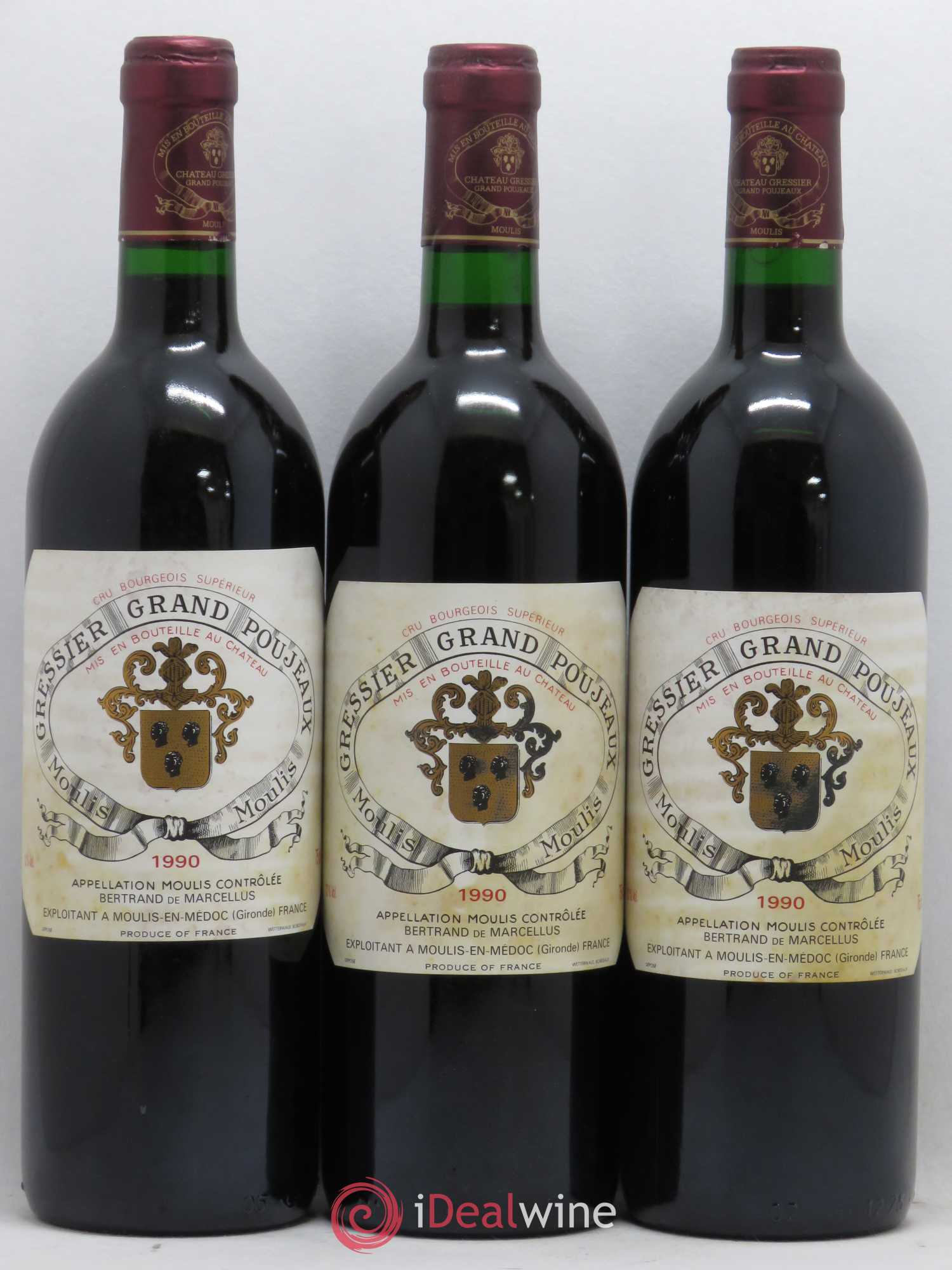 Château Gressier Grand Poujeaux Cru Bourgeois 1990 - Lotto di 12 bottiglie - 2