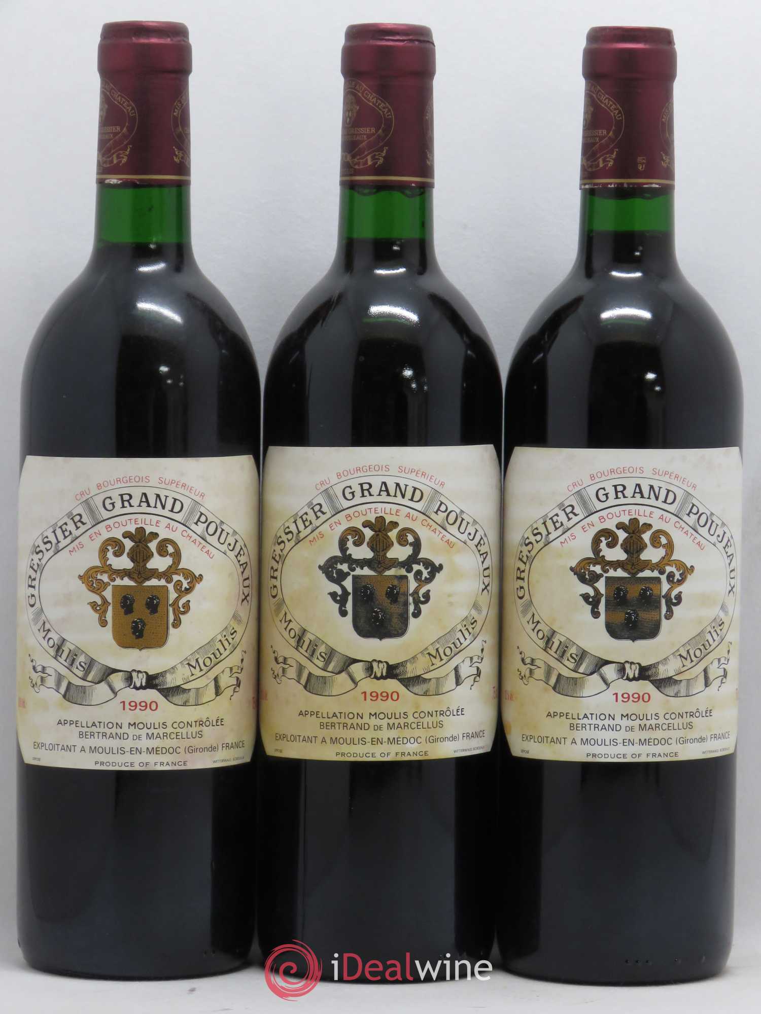 Château Gressier Grand Poujeaux Cru Bourgeois 1990 - Lotto di 12 bottiglie - 4