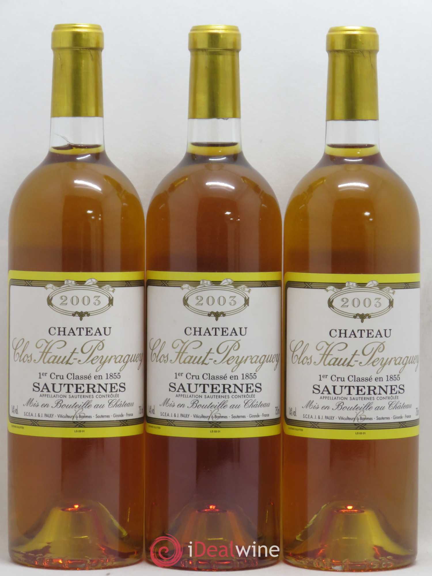 Clos Haut-Peyraguey 1er Grand Cru Classé 2003 - Lotto di 12 bottiglie - 2