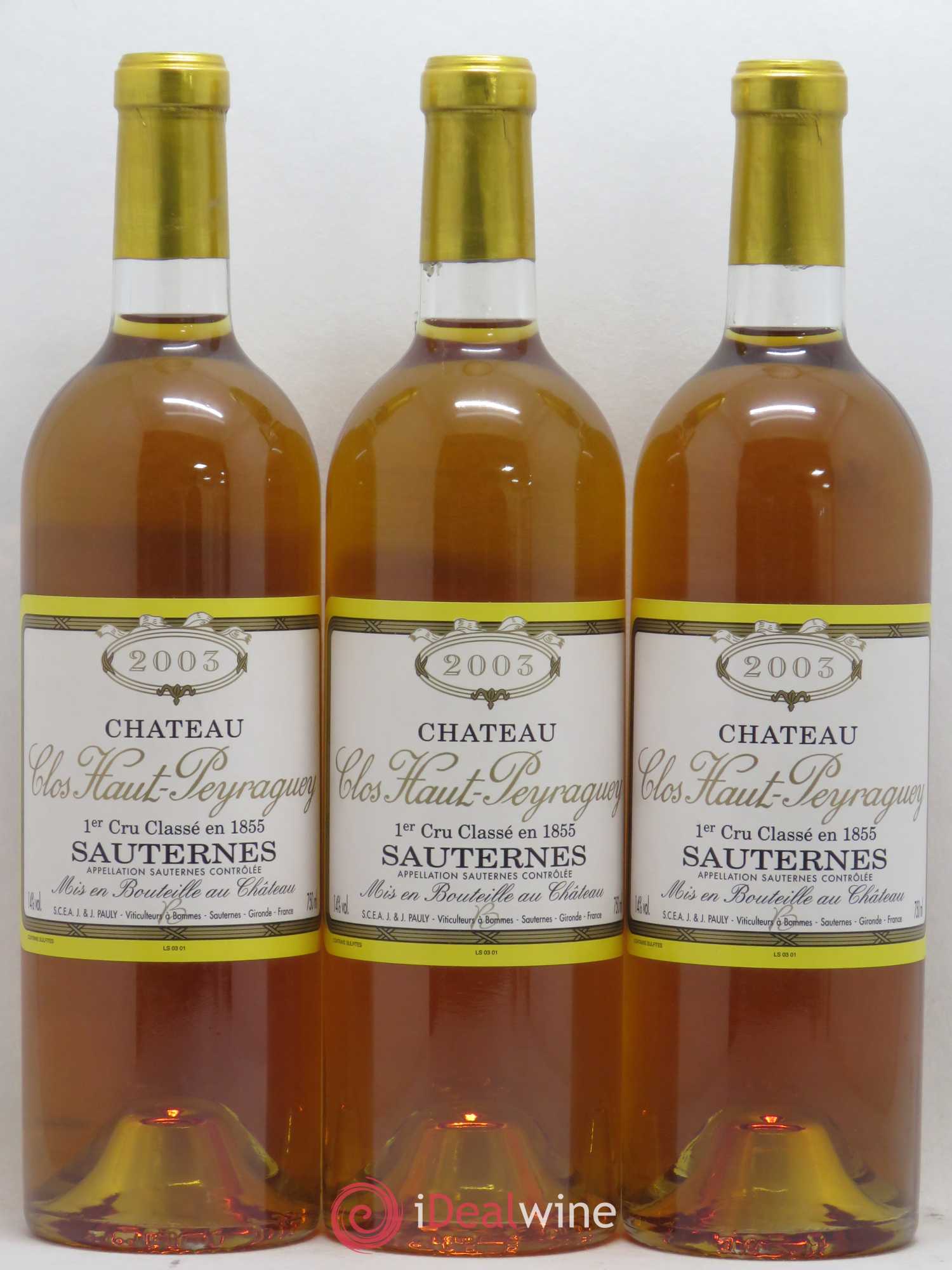 Clos Haut-Peyraguey 1er Grand Cru Classé 2003 - Lotto di 12 bottiglie - 4