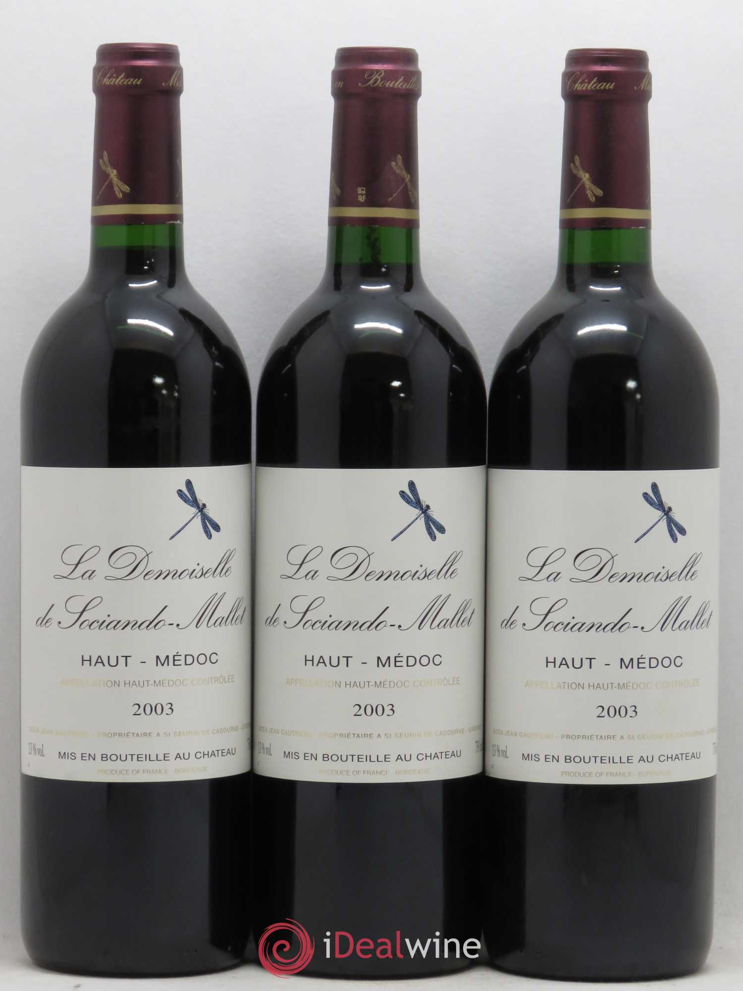 Demoiselle de Sociando Mallet Second Vin 2003 - Lot de 12 bouteilles - 2
