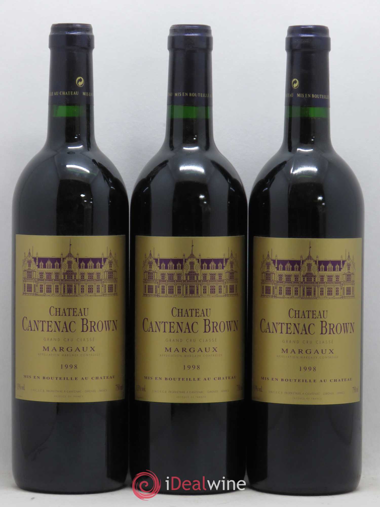 Château Cantenac Brown 3ème Grand Cru Classé 1998 - Lot de 12 bouteilles - 1