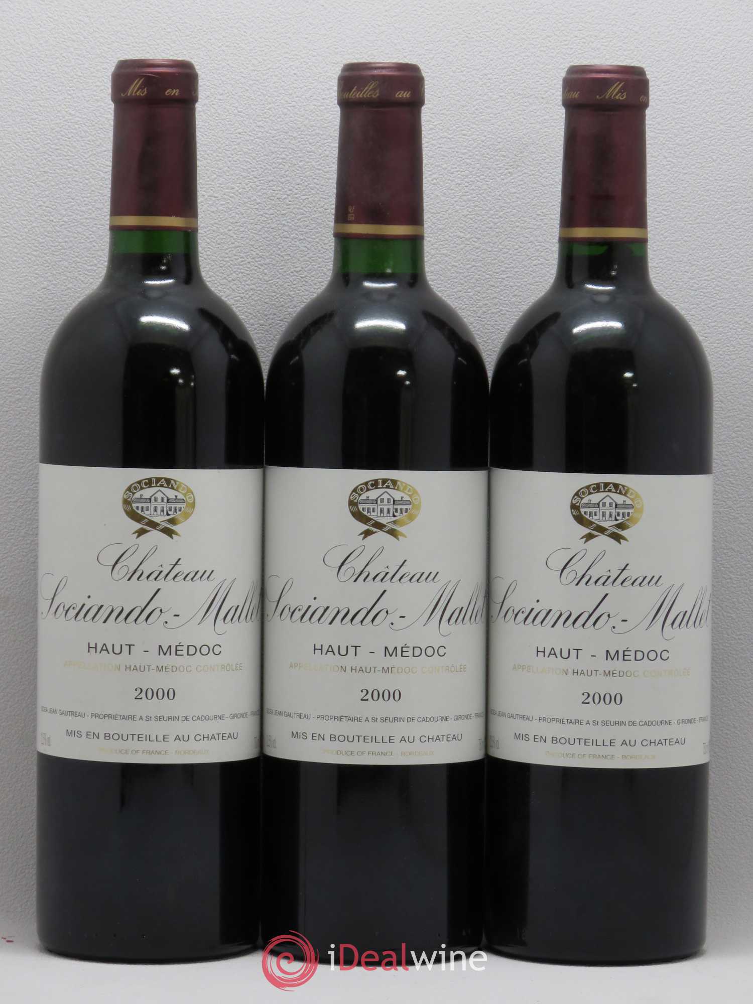 Château Sociando Mallet 2000 - Lot de 12 bouteilles - 1
