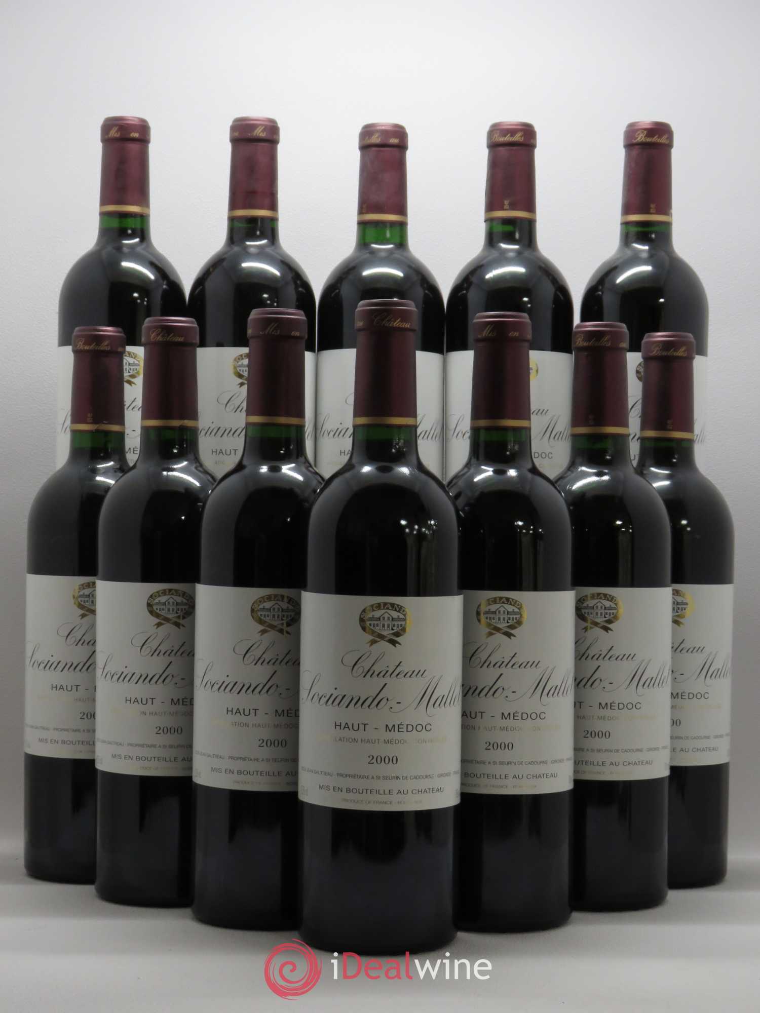 Château Sociando Mallet 2000 - Lot de 12 bouteilles - 0