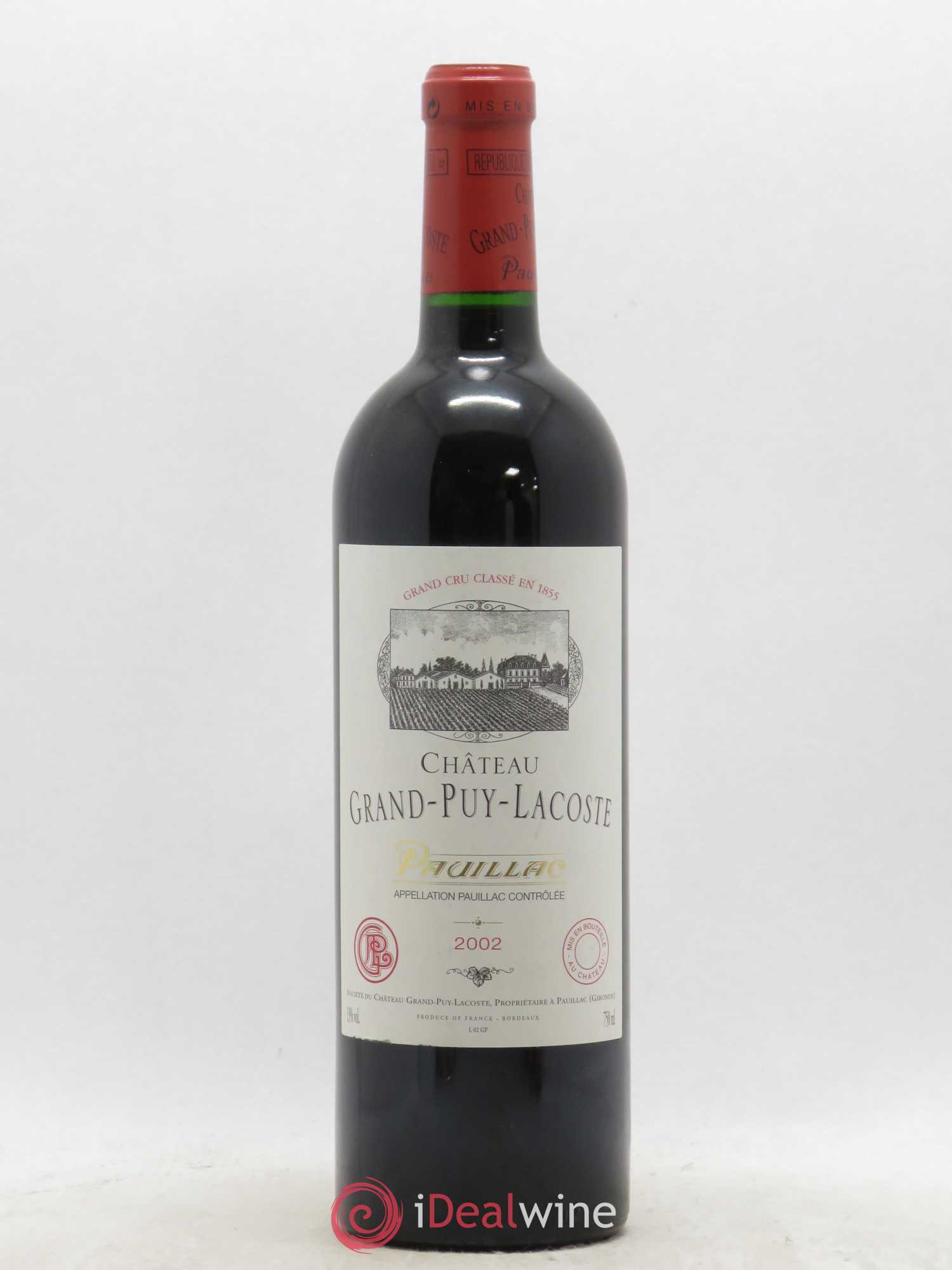 Château Grand Puy Lacoste 5ème Grand Cru Classé 2002 - Lot de 1 bouteille - 0