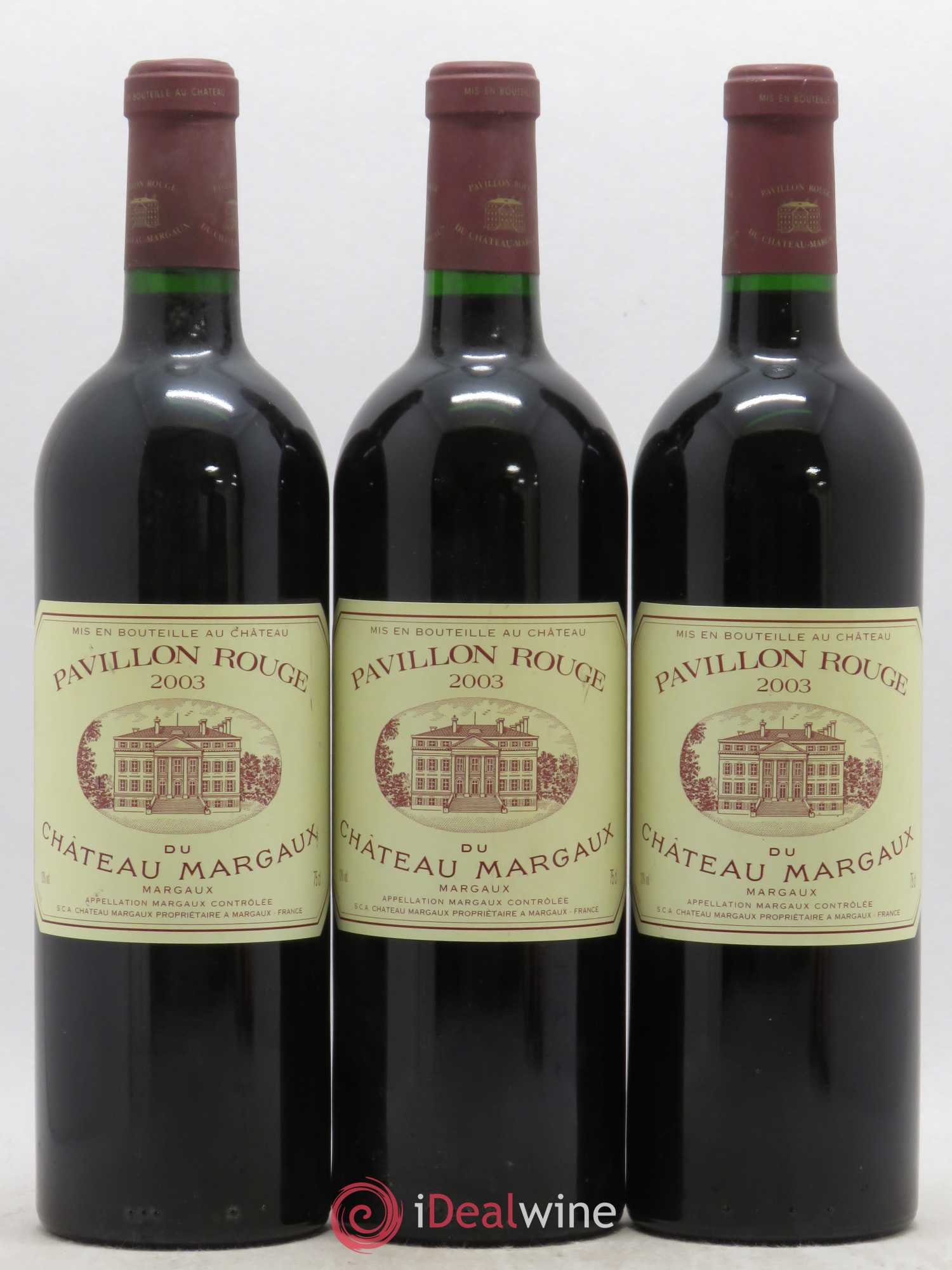 Pavillon Rouge du Château Margaux Second Vin 2003 - Lot de 3 bouteilles - 0