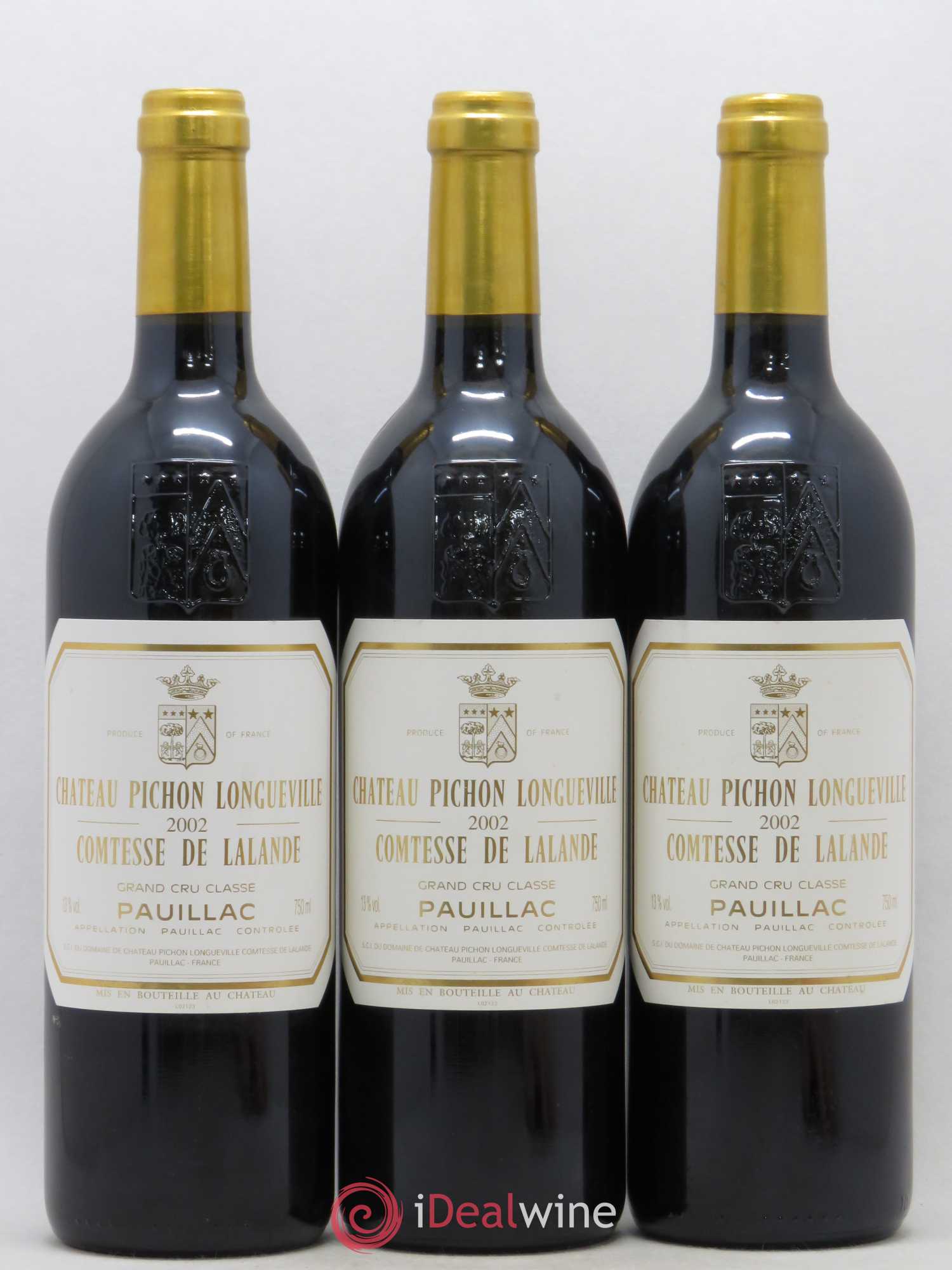 Château Pichon Longueville Comtesse de Lalande 2ème Grand Cru Classé 2002 - Lot de 3 bouteilles - 0