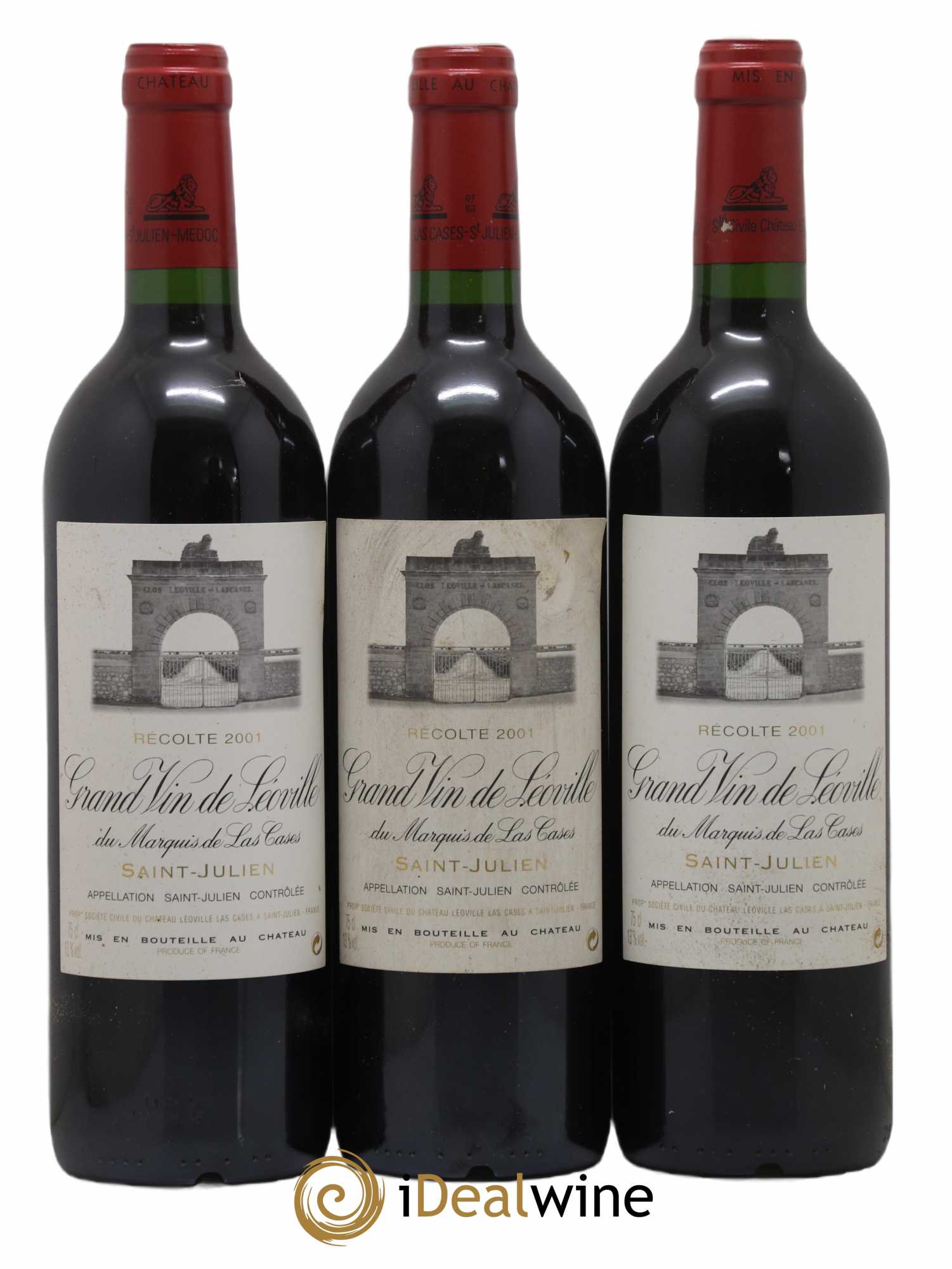 Château Léoville Las Cases 2ème Grand Cru Classé 2001 - Lot de 3 bouteilles - 0