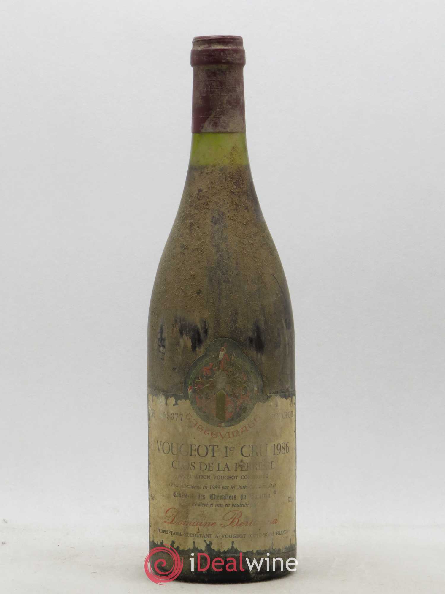 Vougeot 1er Cru Clos de La Perrière Monopole Bertagna Tastevinage 1986 - Lot de 1 bouteille - 0