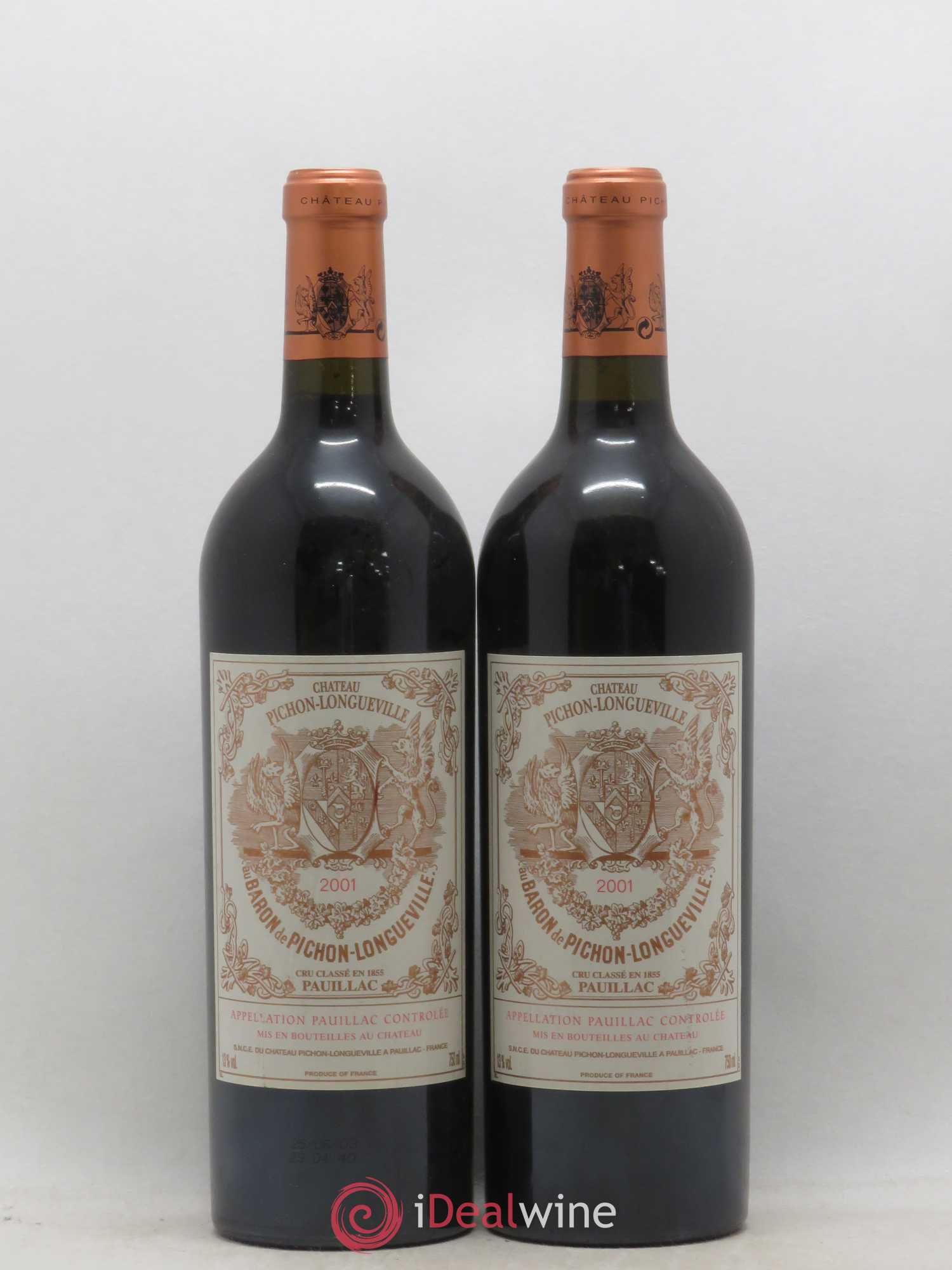 Pichon Longueville Baron 2ème Grand Cru Classé 2001 - Lot de 2 bouteilles - 0