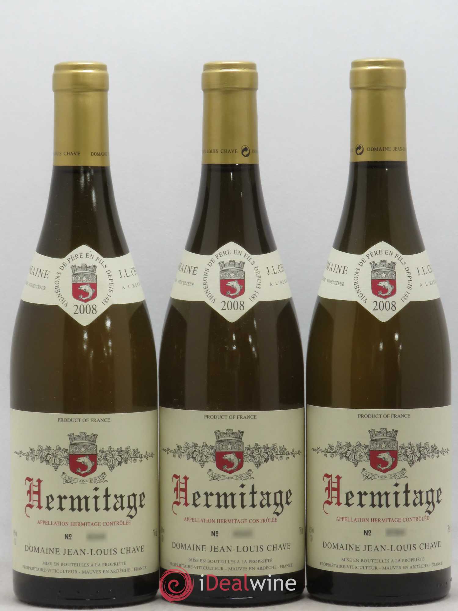 Hermitage Jean-Louis Chave 2008 - Lot de 3 bouteilles - 0