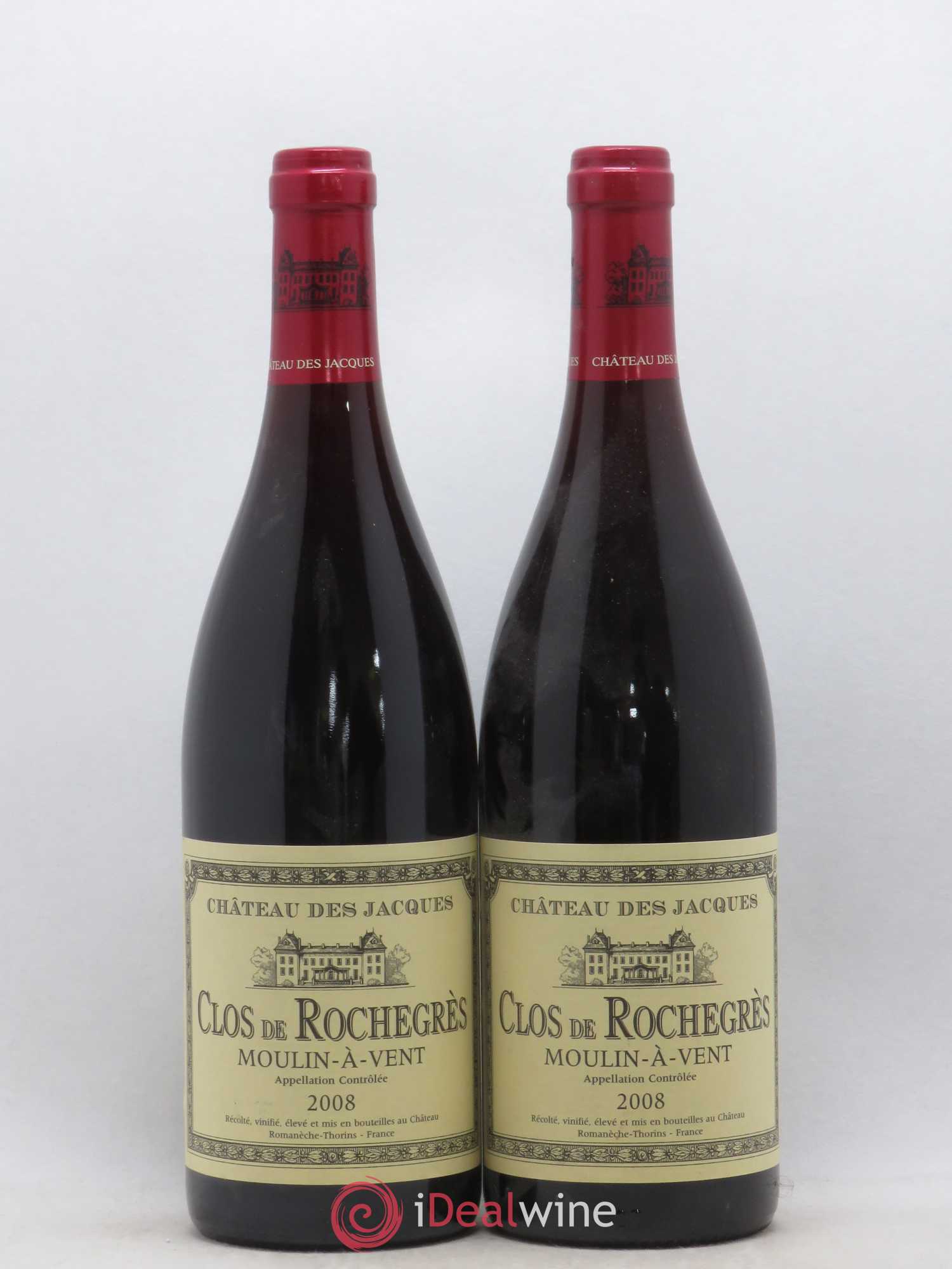 Moulin-à-Vent Clos de Rochegrès Château des Jacques 2008 - Lot de 2 bouteilles - 0