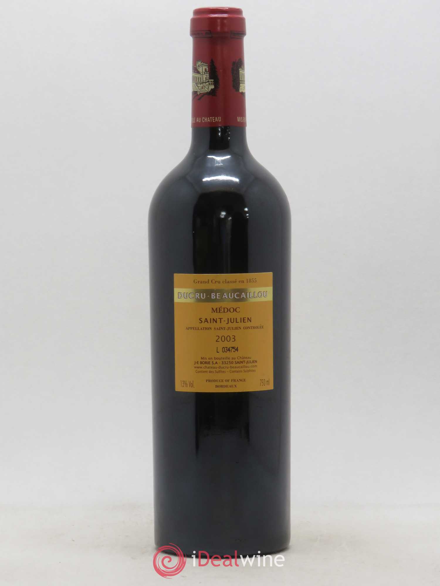 Château Ducru Beaucaillou 2ème Grand Cru Classé 2003 - Lot de 1 bouteille - 1