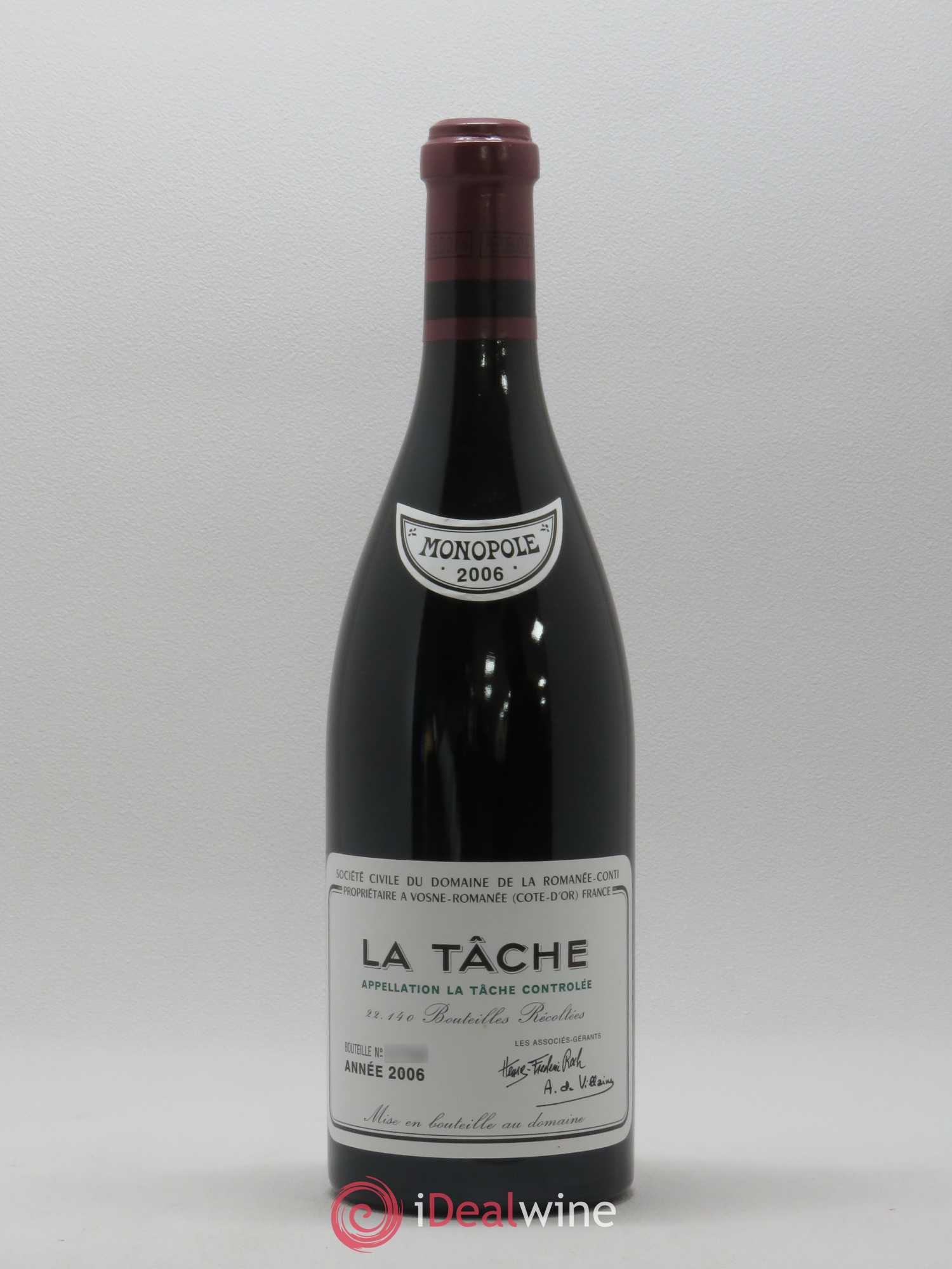La Tâche Grand Cru Domaine de la Romanée-Conti 2006 - Lot de 1 bouteille - 0