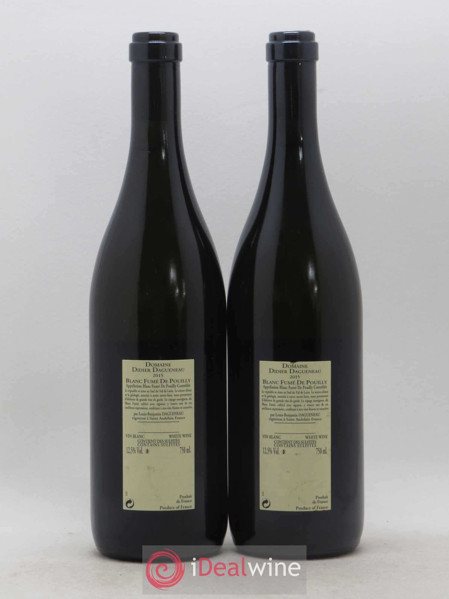 Pouilly-Fumé Blanc Fumé de Pouilly Dagueneau (Domaine Didier - Louis-Benjamin) 2015 - Lot de 2 bouteilles - 1
