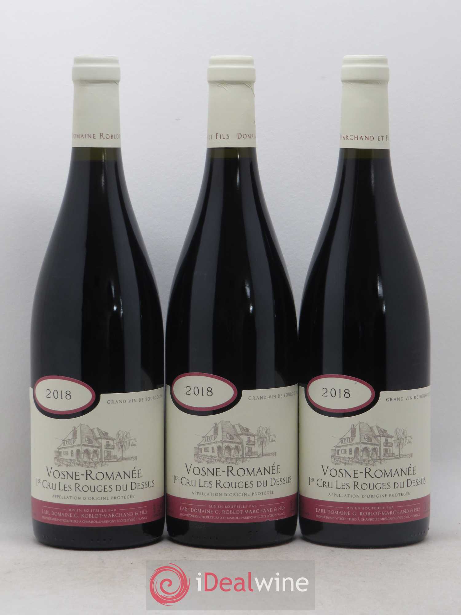 Vosne-Romanée 1er Cru Les Rouges du Dessus Domaine Roblot Marchand 2018 - Lot of 3 bottles - 0