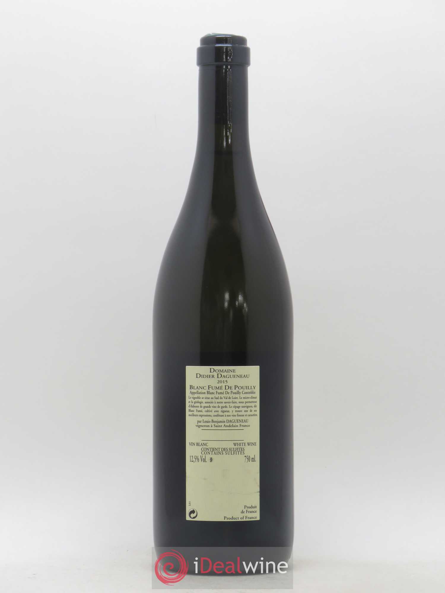 Pouilly-Fumé Blanc Fumé de Pouilly Dagueneau (Domaine Didier - Louis-Benjamin) 2015 - Lot de 1 bouteille - 1