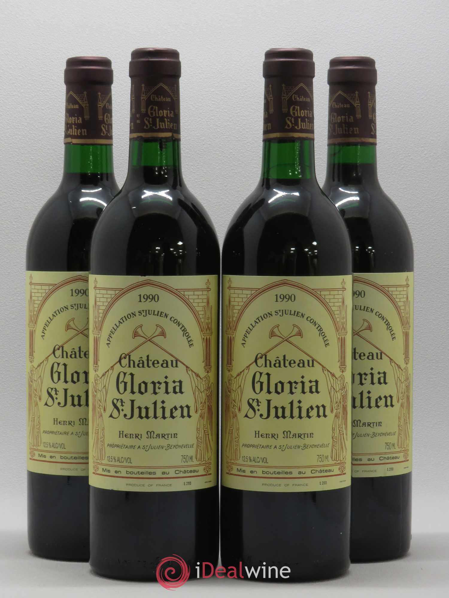 Château Gloria 1990 - Lot de 4 bouteilles - 0