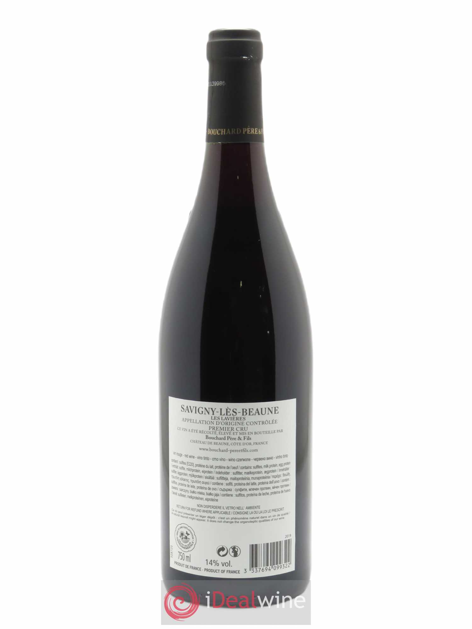 Savigny-lès-Beaune 1er Cru Les Lavières Bouchard Père & Fils 2019 - Lot de 1 bouteille - 1