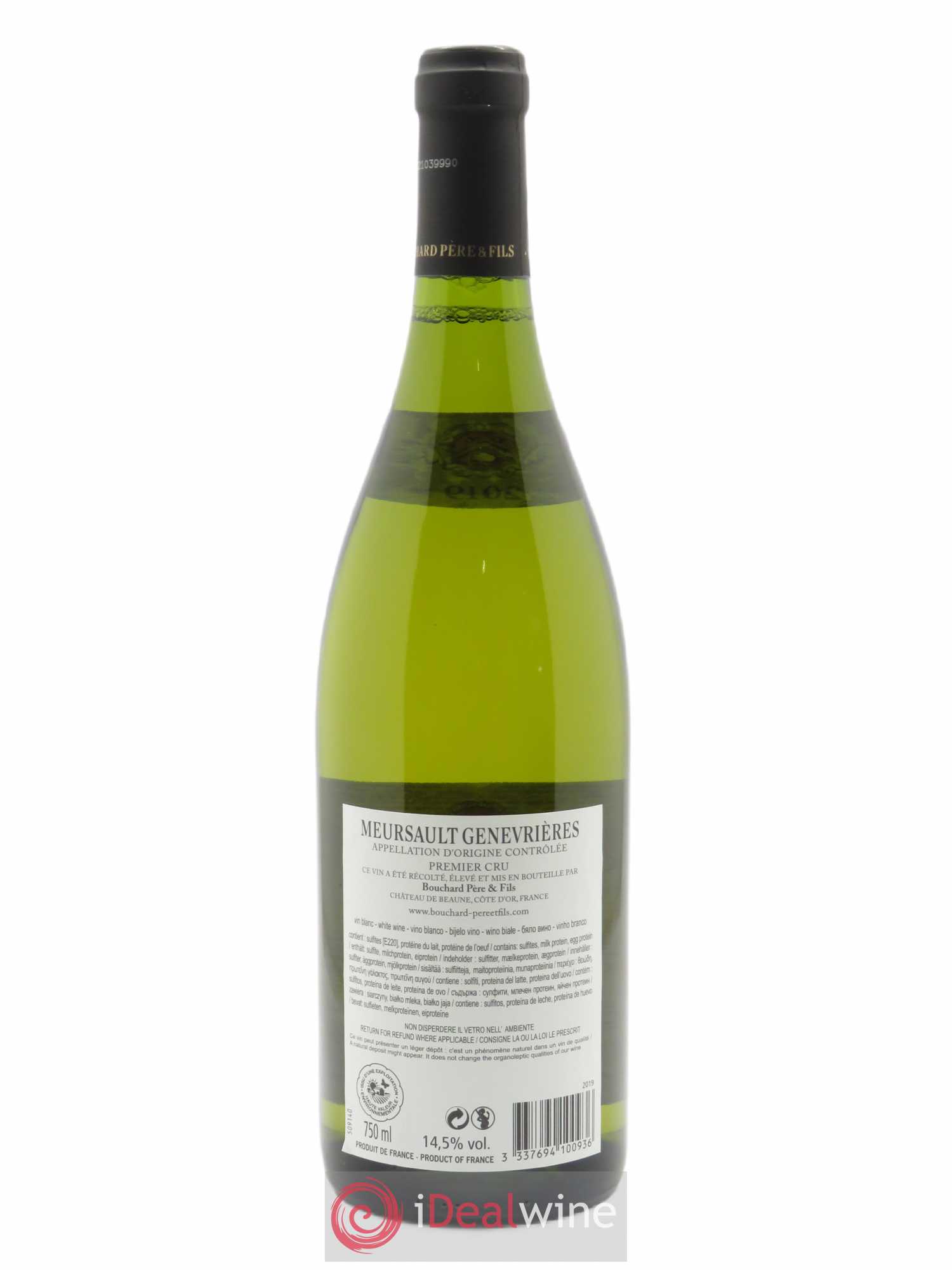 Meursault 1er Cru Genevrières Bouchard Père & Fils 2019 - Lot de 1 bouteille - 1
