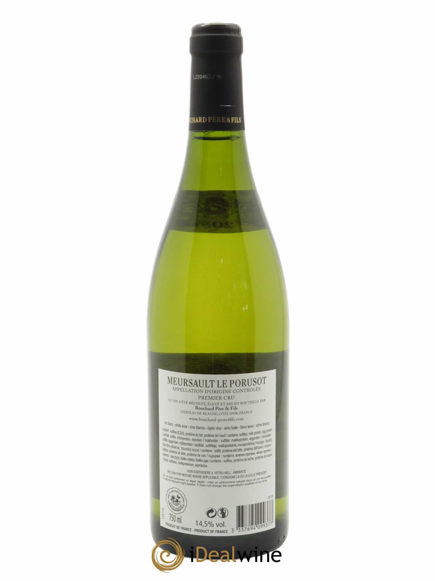 Meursault 1er Cru Le Porusot Bouchard Père & Fils 2019 - Lot de 1 bouteille - 1