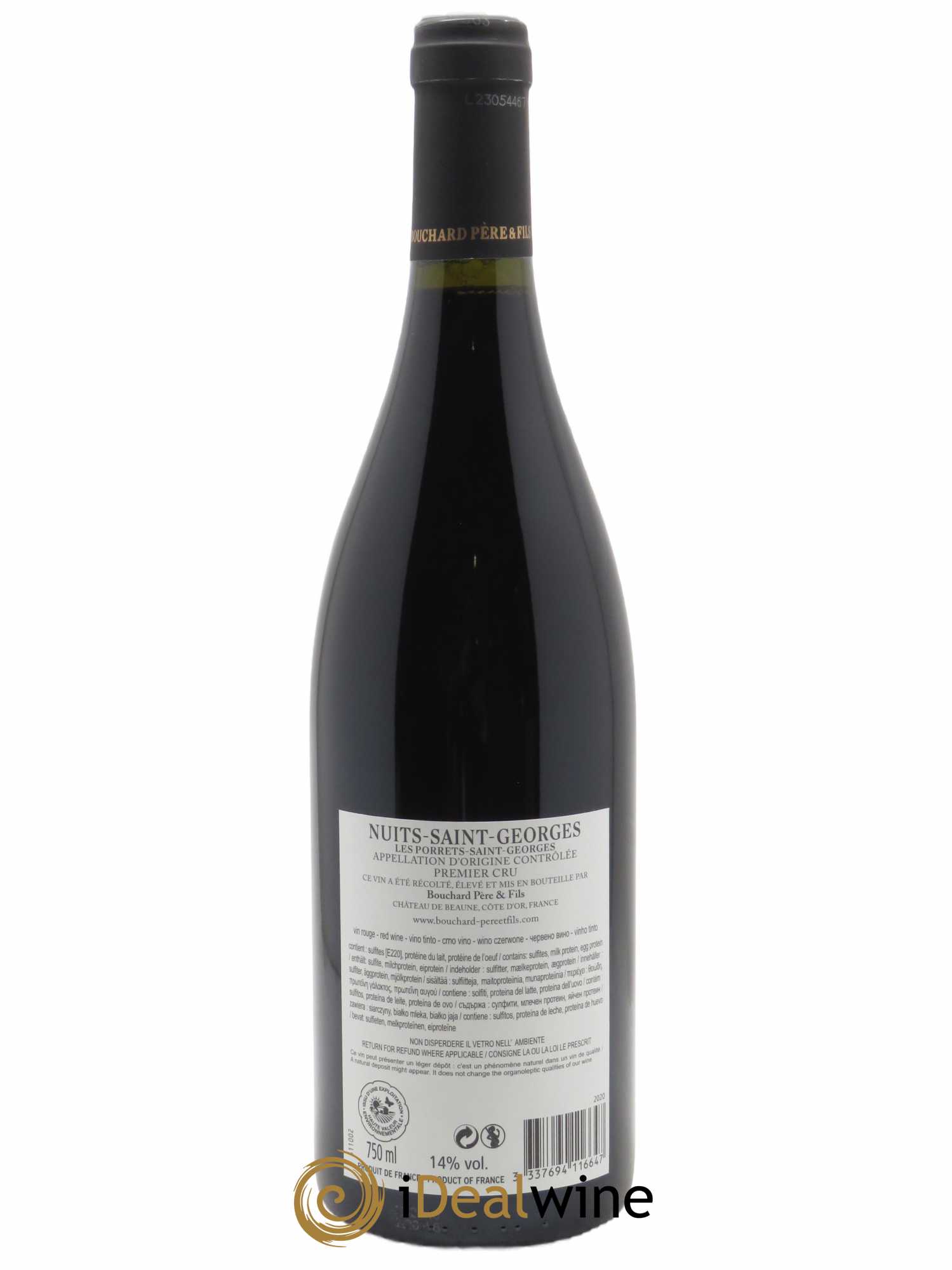 Nuits-Saint-Georges 1er Cru Les Porrets Saint-Georges Bouchard Père & Fils 2020 - Lot of 1 bottle - 1