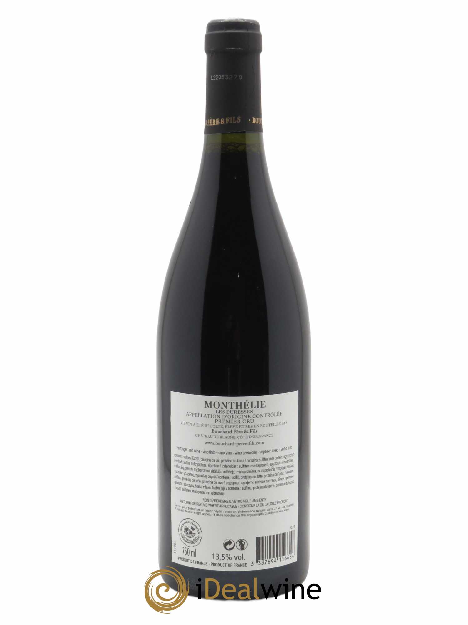 Monthélie 1er Cru Les Duresses Bouchard Père & Fils 2020 - Posten von 1 Flasche - 1