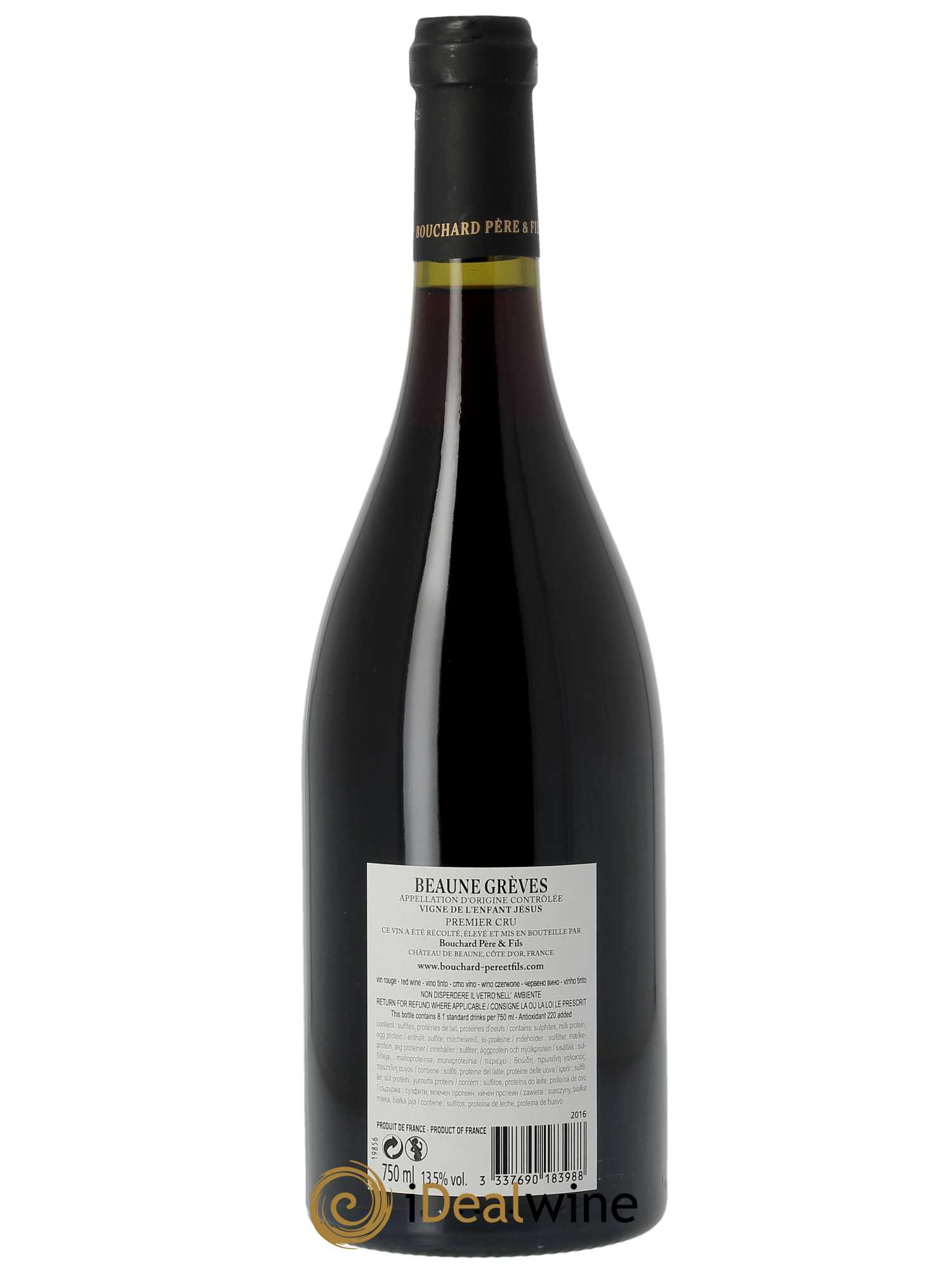 Beaune 1er Cru Grèves - Vigne de l'Enfant Jésus Bouchard Père & Fils 2016 - Lot of 1 bottle - 1
