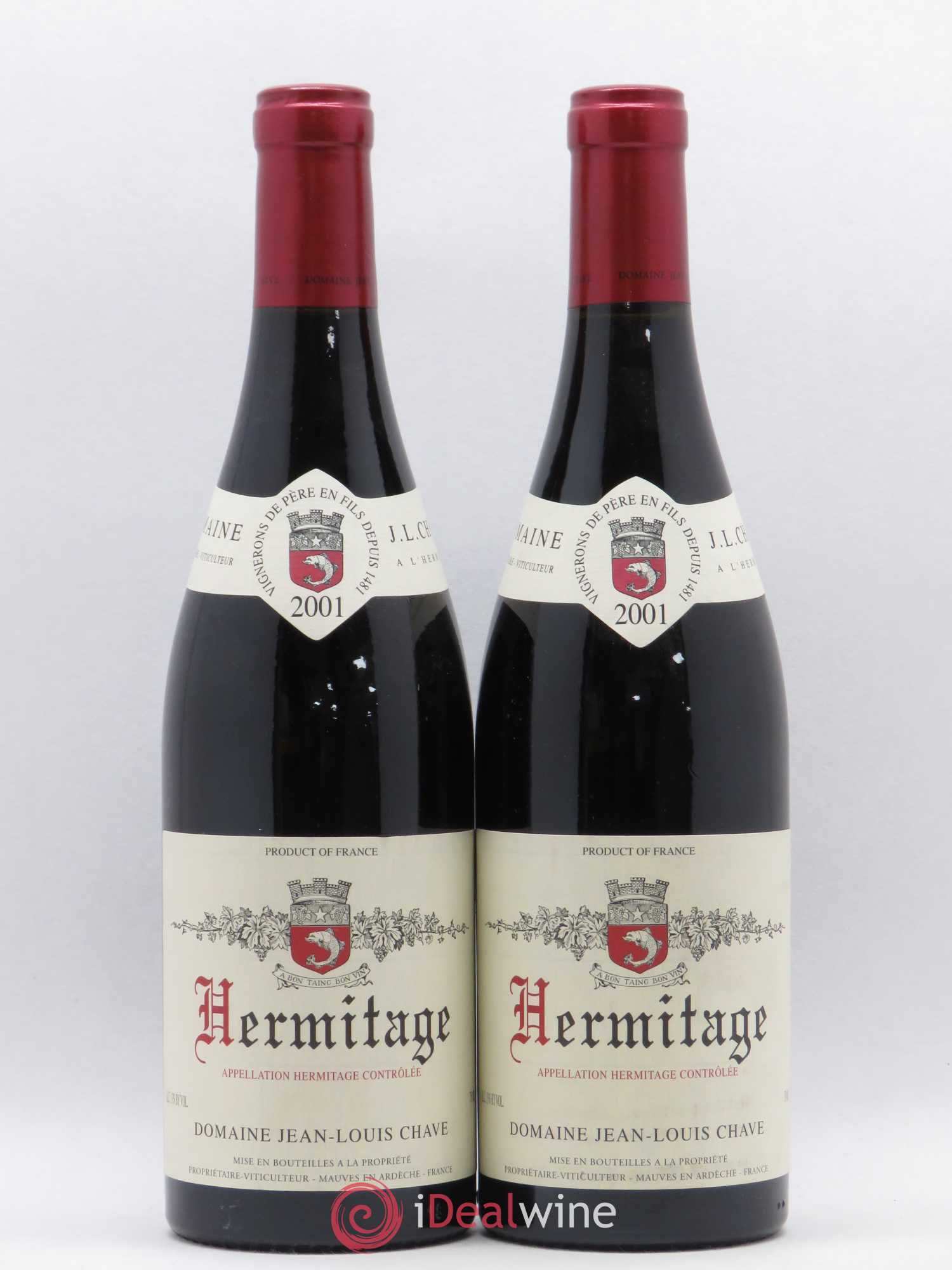 Hermitage Jean-Louis Chave 2001 - Lot de 2 bouteilles - 0