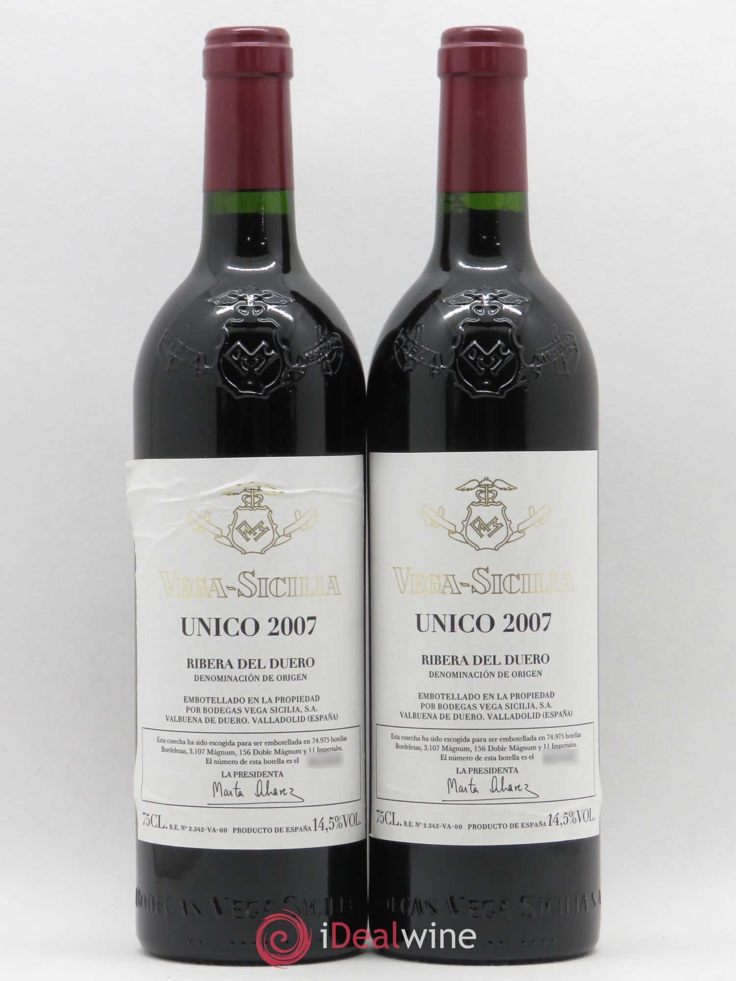 Ribera Del Duero DO Vega Sicilia Unico Famille Alvarez 2007 - Lot de 2 bouteilles - 0