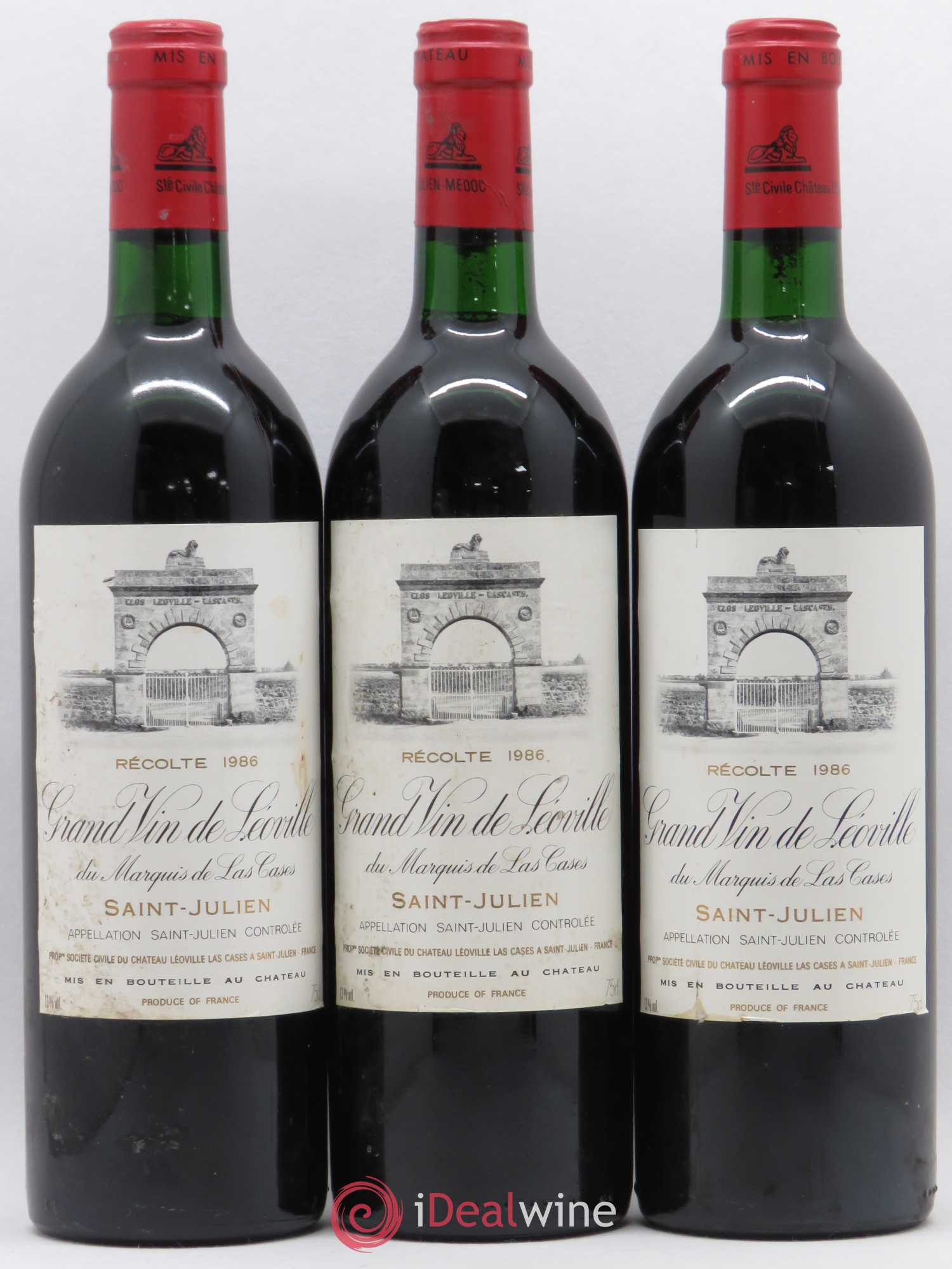 Château Léoville Las Cases 2ème Grand Cru Classé 1986 - Lot de 3 bouteilles - 0