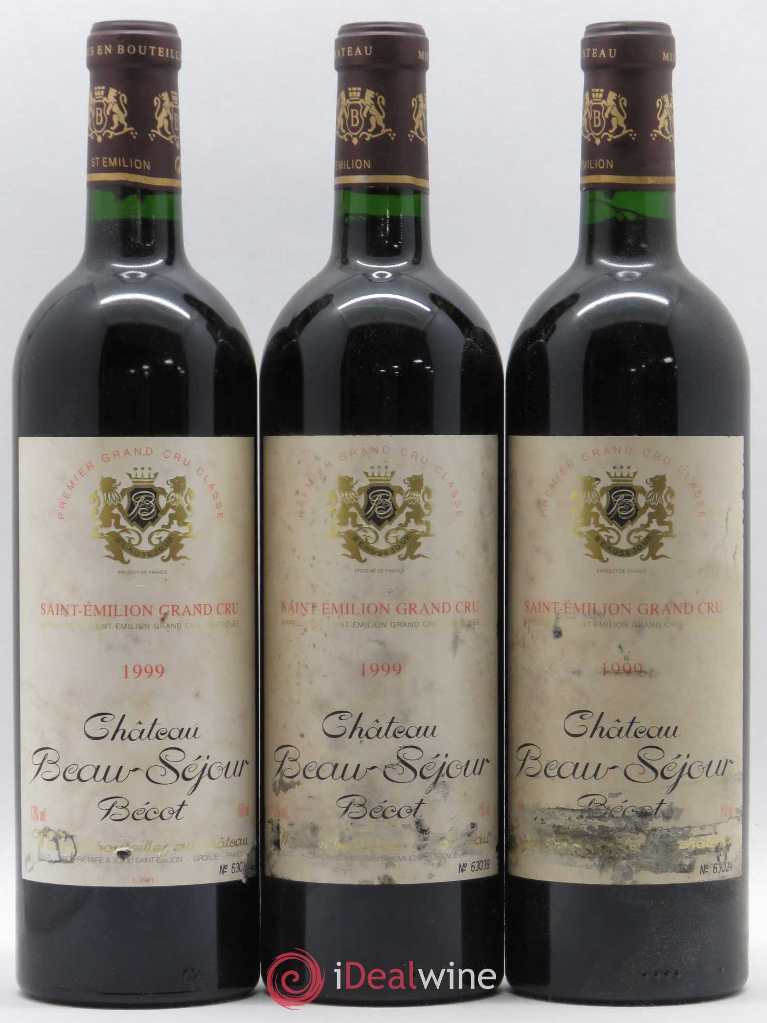 Château Beau-Séjour Bécot 1er Grand Cru Classé B 1999 - Lot de 12 bouteilles - 1
