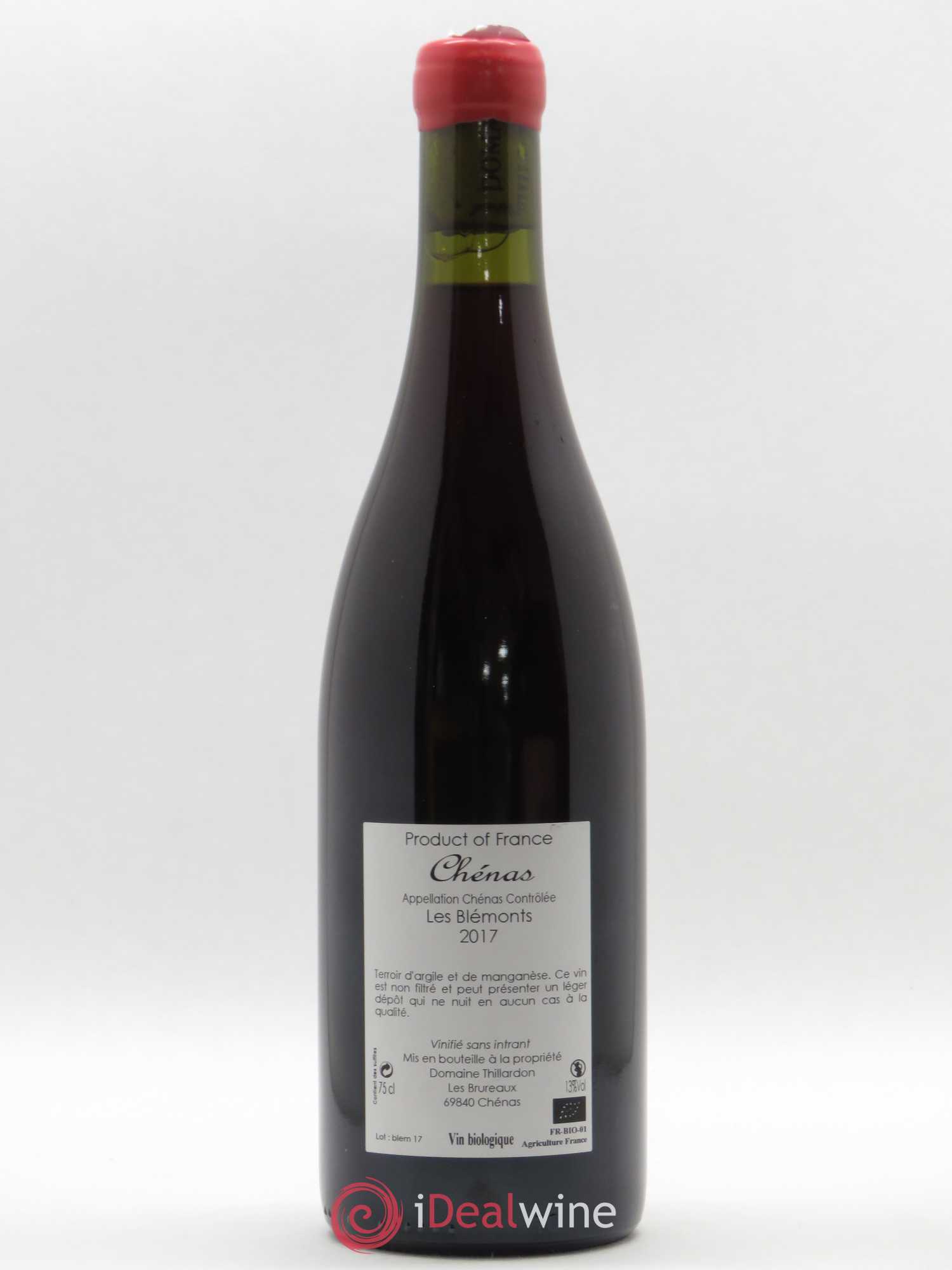 Chénas Les Blémonts Domaine Thillardon 2017 - Lot de 1 bouteille - 1